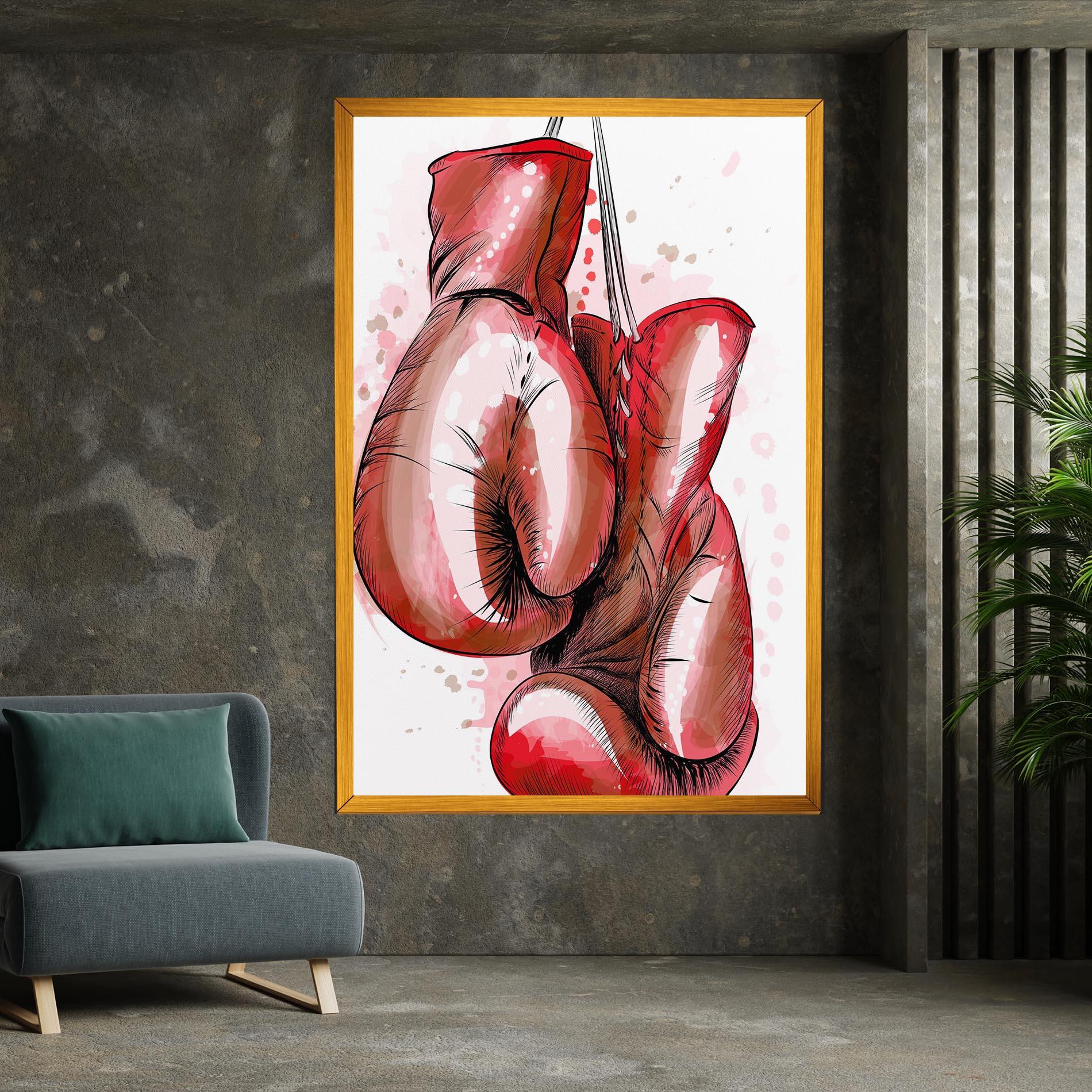 Leinwandbild Red Painted Gloves mockup 7