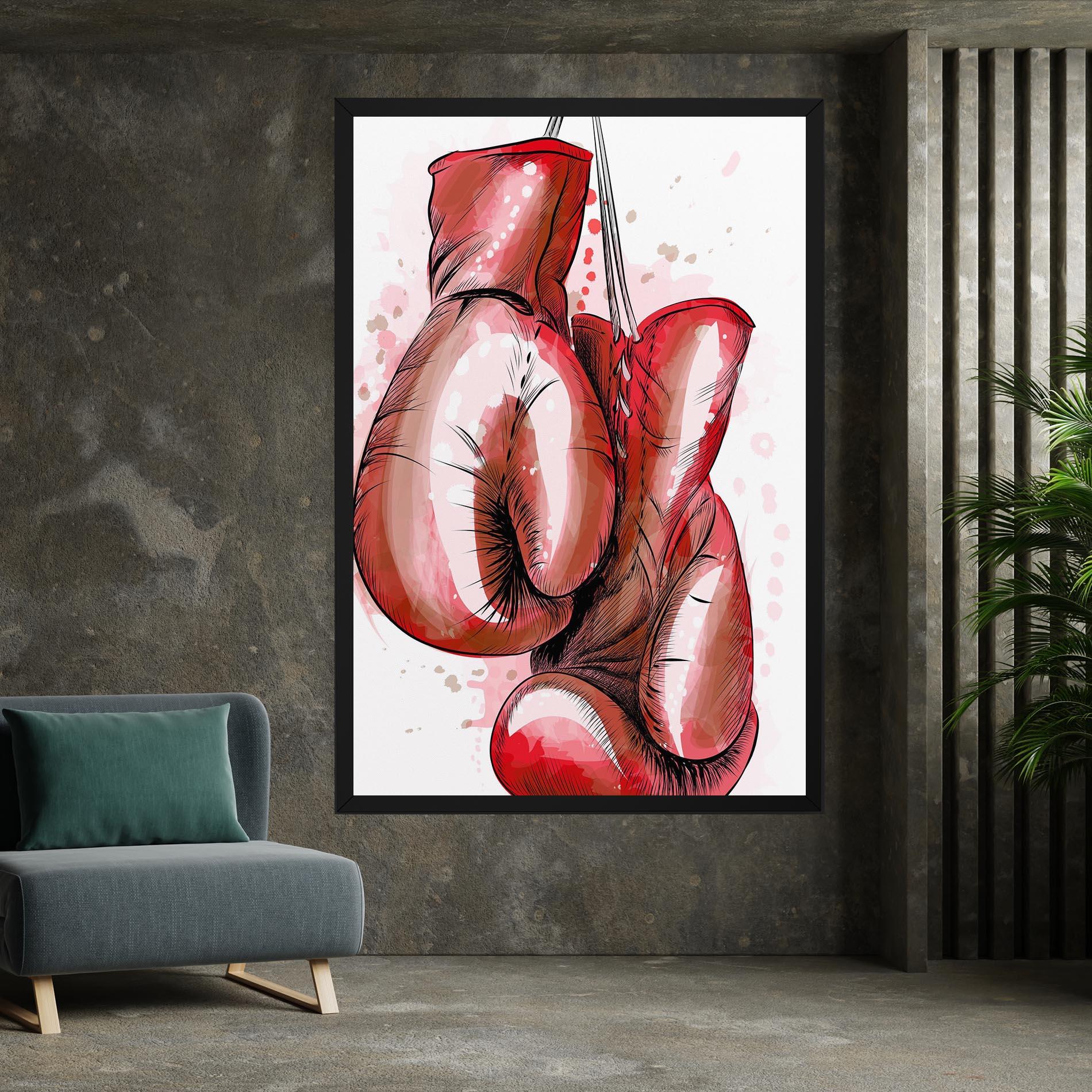 Leinwandbild Red Painted Gloves mockup 7