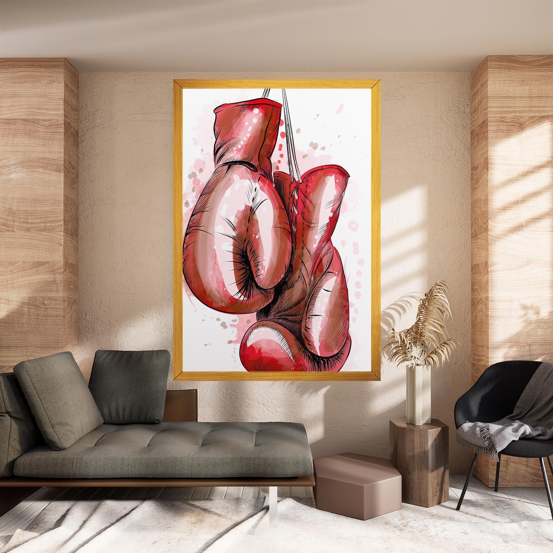 Leinwandbild Red Painted Gloves mockup 8