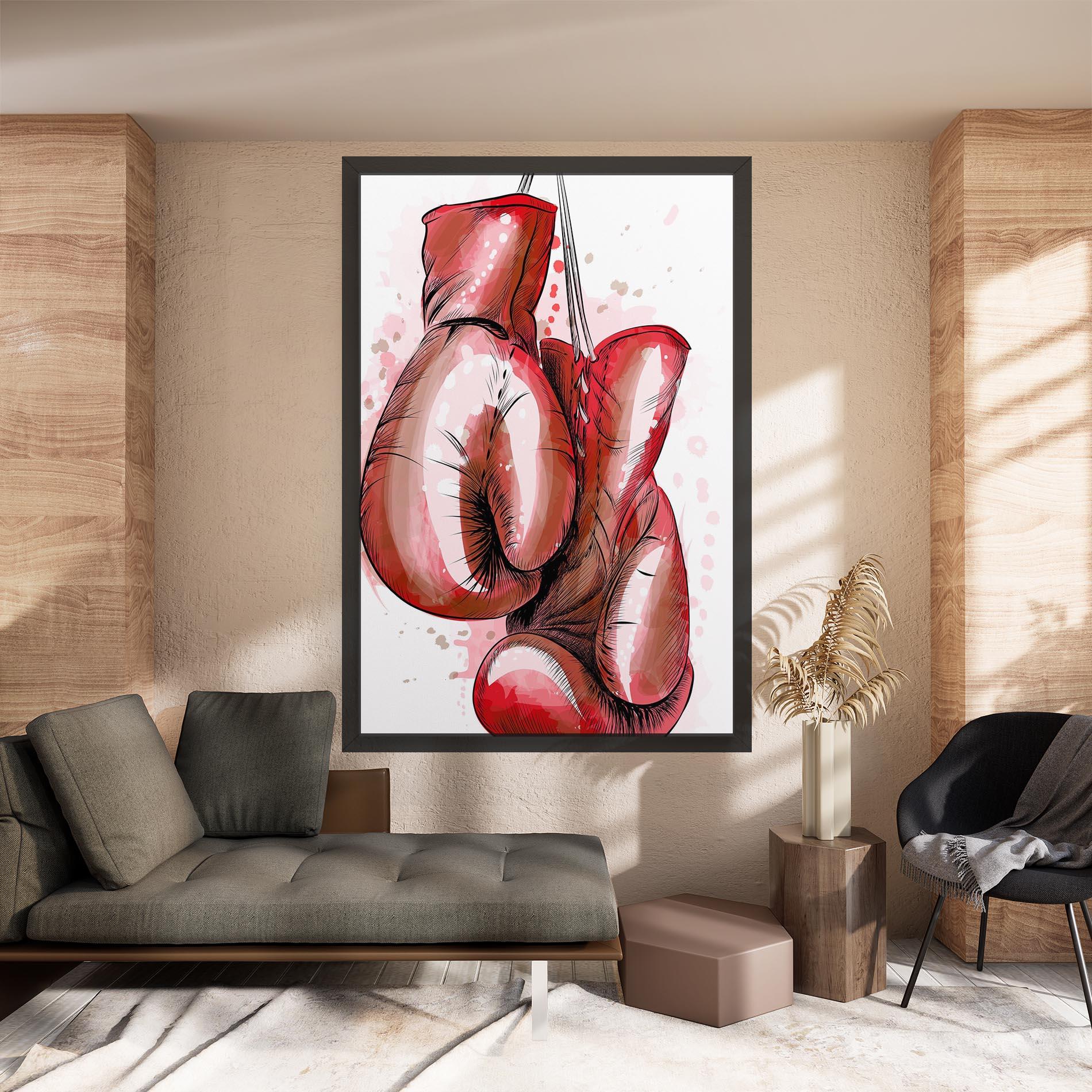 Leinwandbild Red Painted Gloves mockup 8