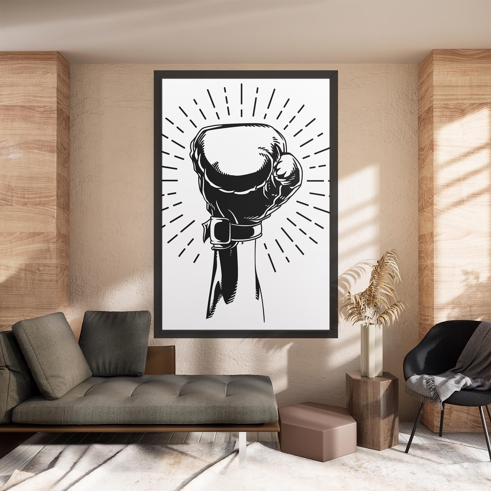Leinwandbild White Hand Boxing mockup 8