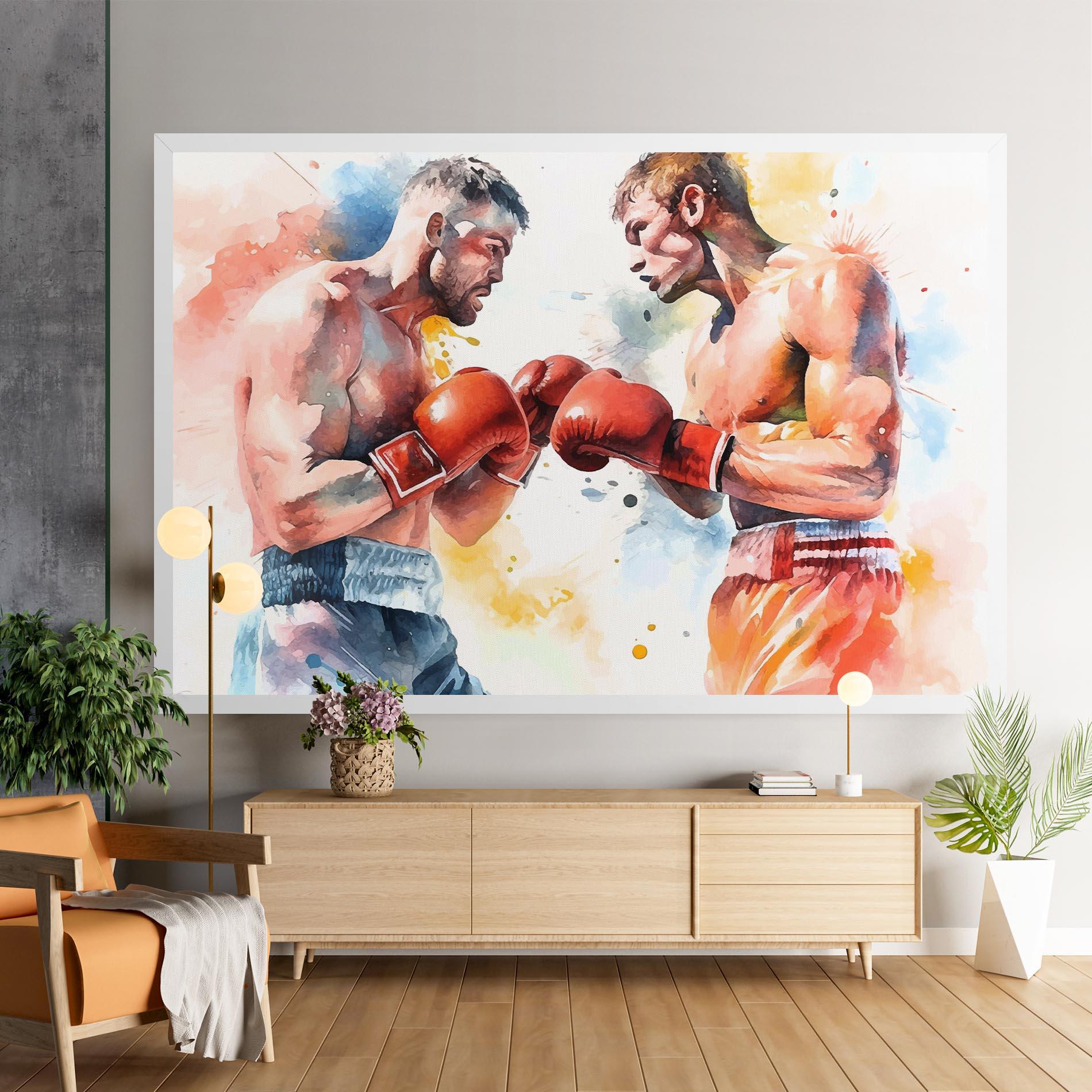 Leinwandbild Boxing Match Art mockup 9