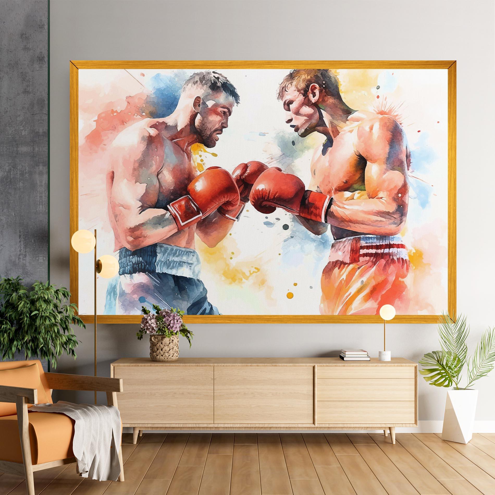 Leinwandbild Boxing Match Art mockup 9