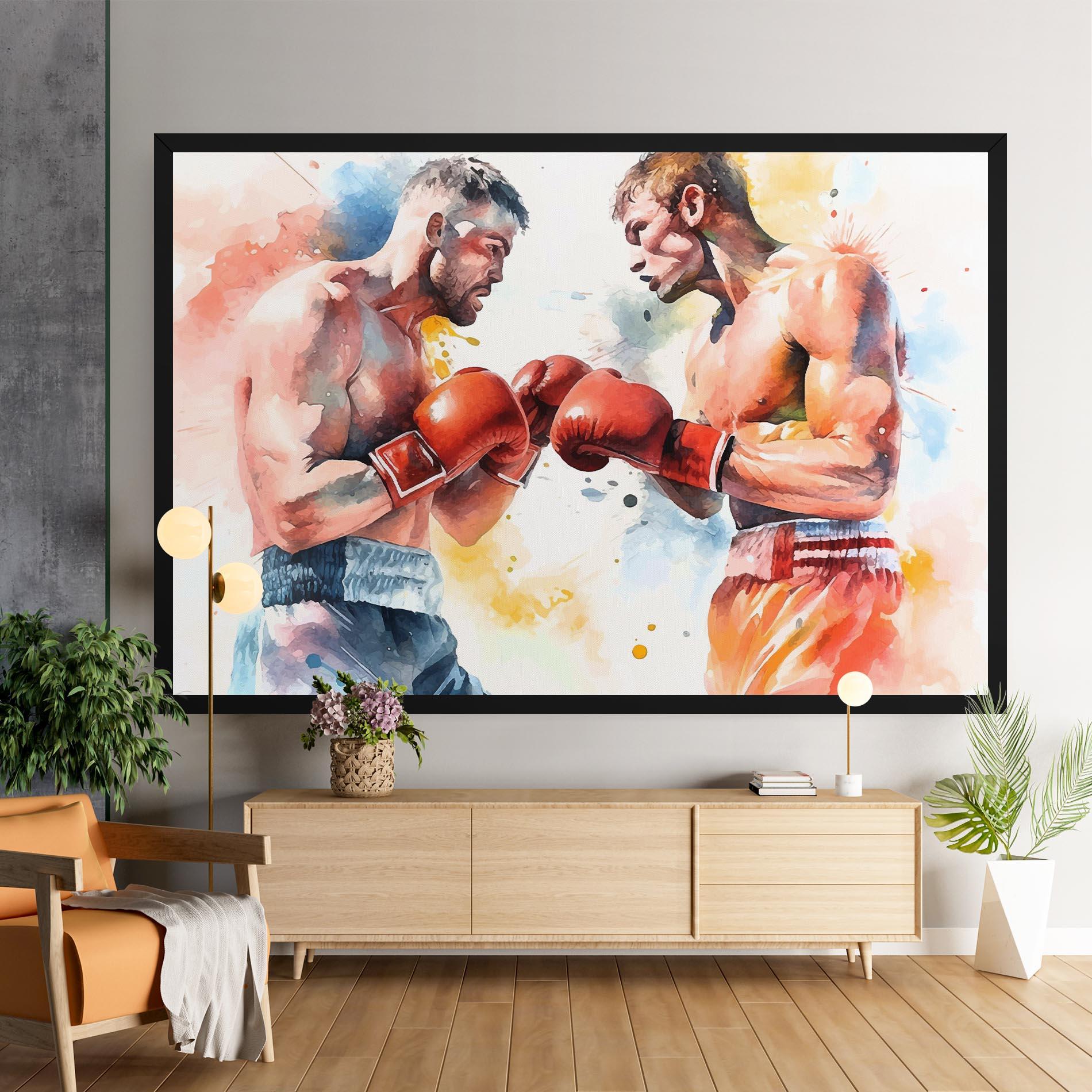 Leinwandbild Boxing Match Art mockup 9