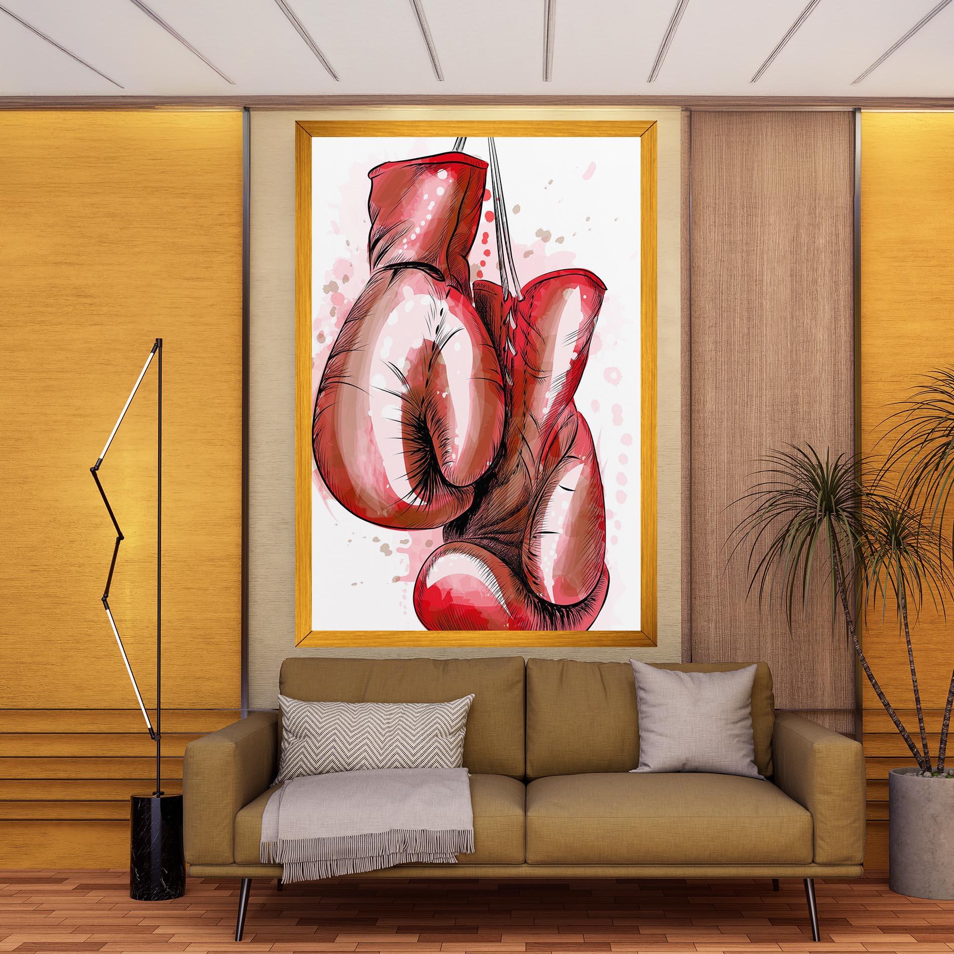 Leinwandbild Red Painted Gloves mockup 9