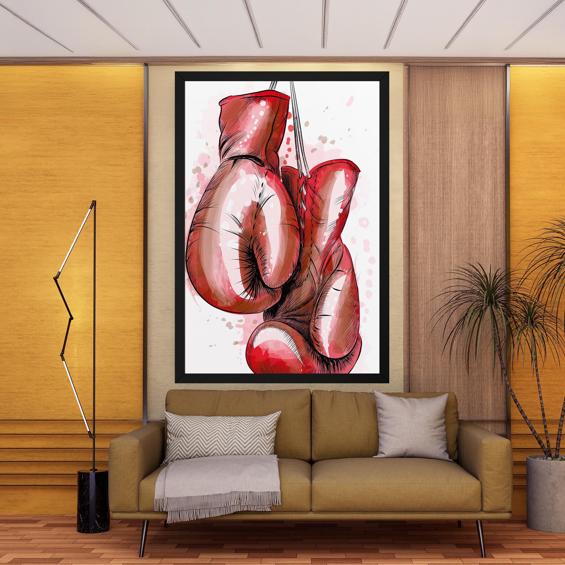 Leinwandbild Red Painted Gloves mockup 9