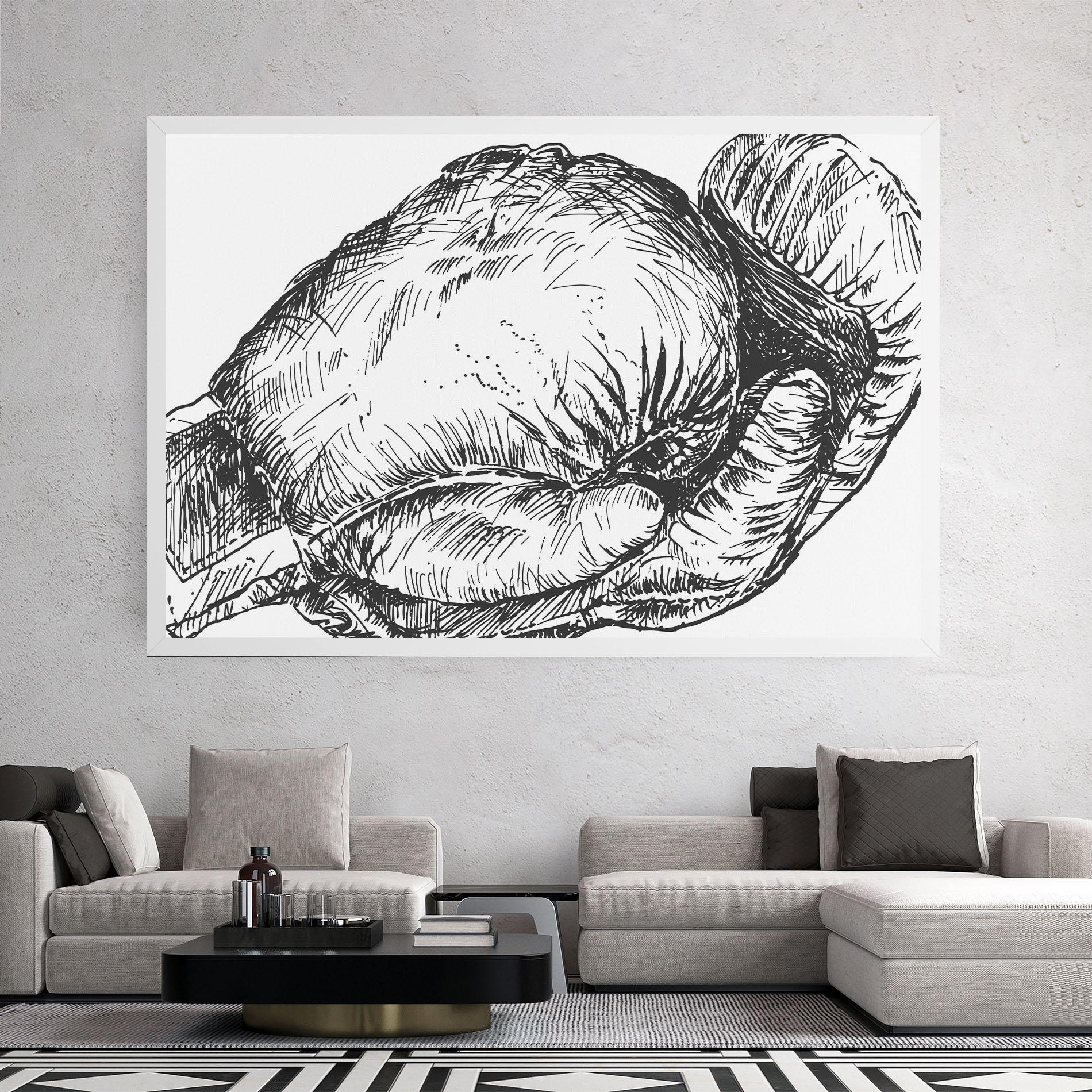 Leinwandbild Grey Line Glove mockup 2