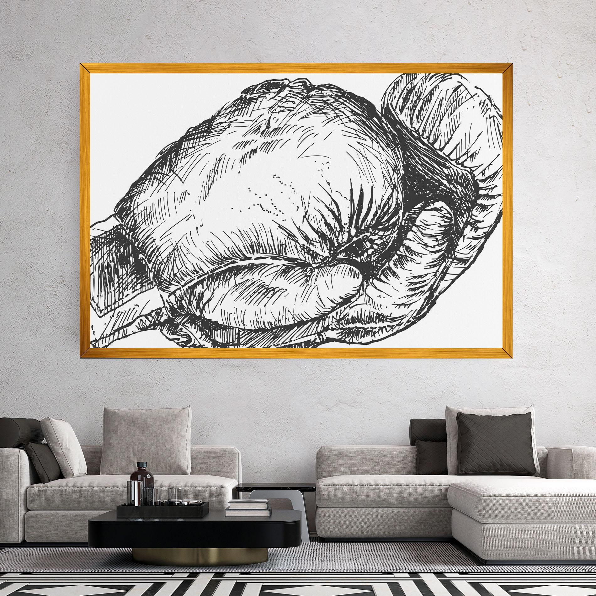 Leinwandbild Grey Line Glove mockup 2