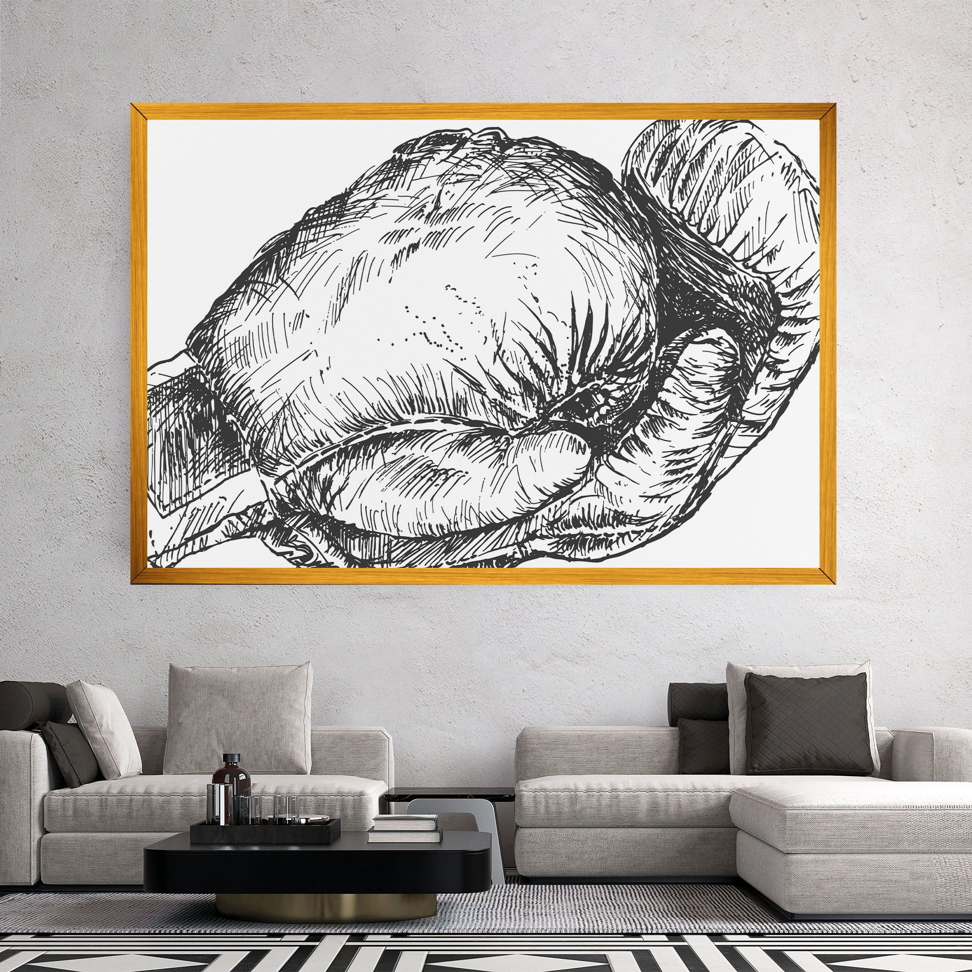 Grey Line Glove mockup 2