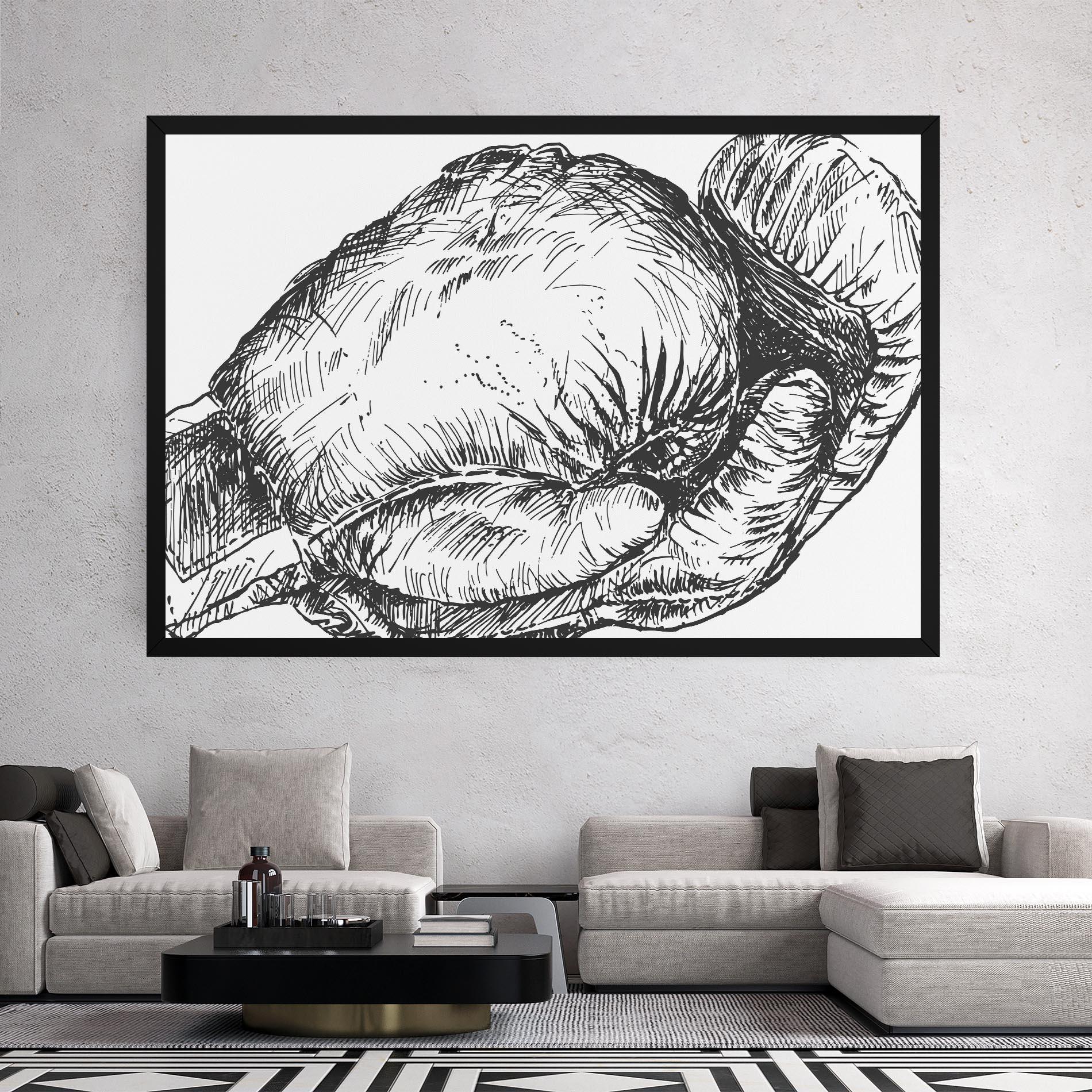 Leinwandbild Grey Line Glove mockup 2