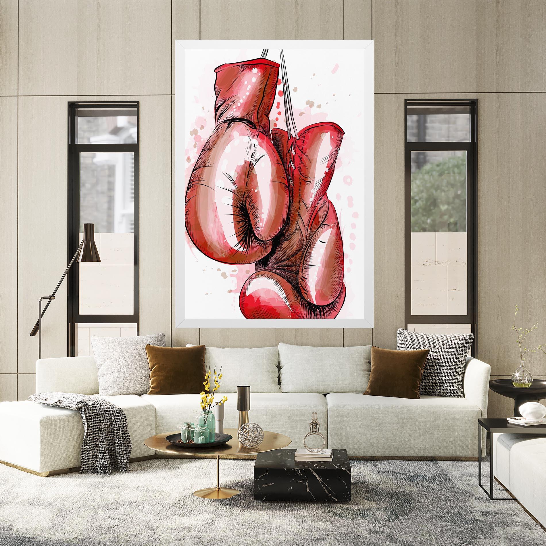 Leinwandbild Red Painted Gloves mockup 2