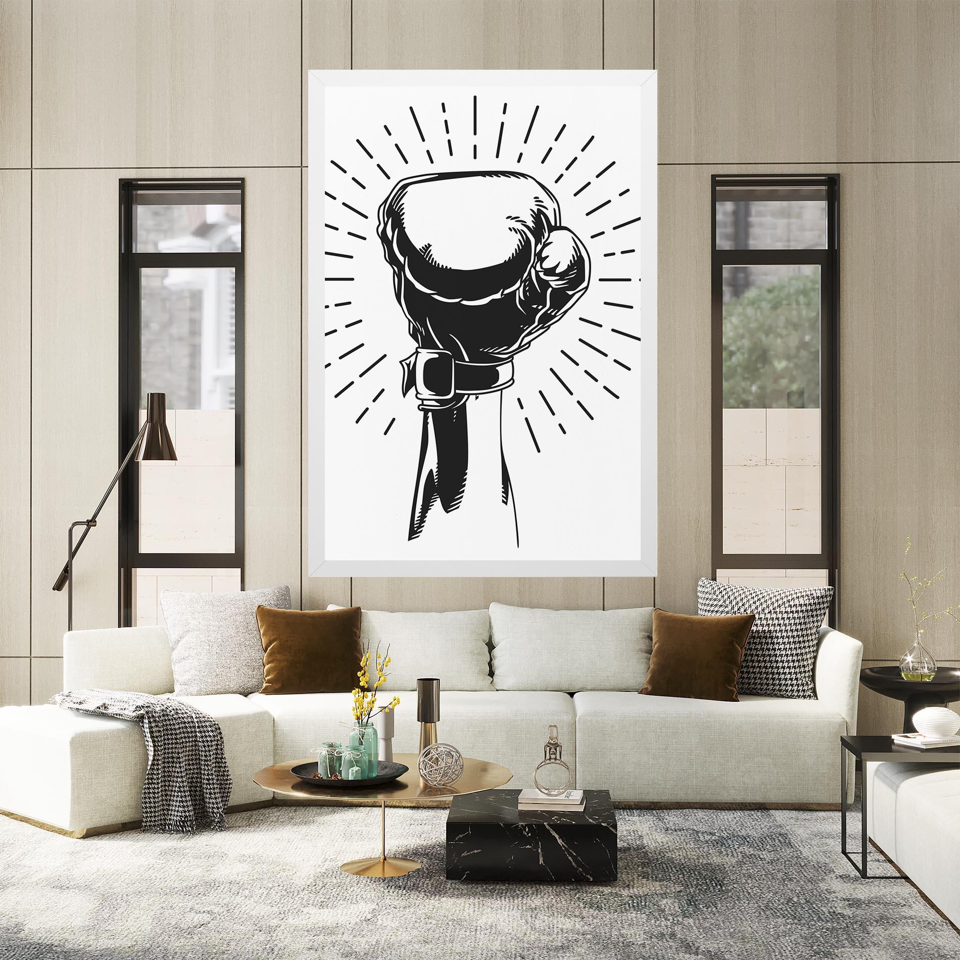 Leinwandbild White Hand Boxing mockup 2