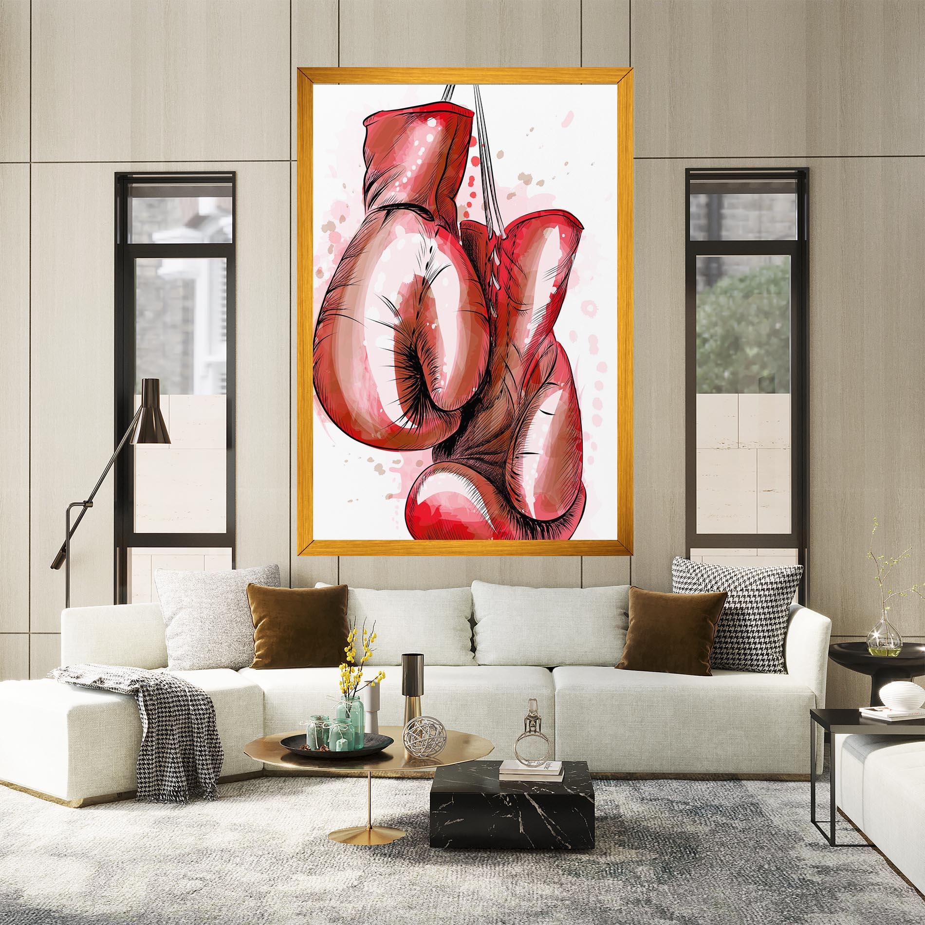 Leinwandbild Red Painted Gloves mockup 2