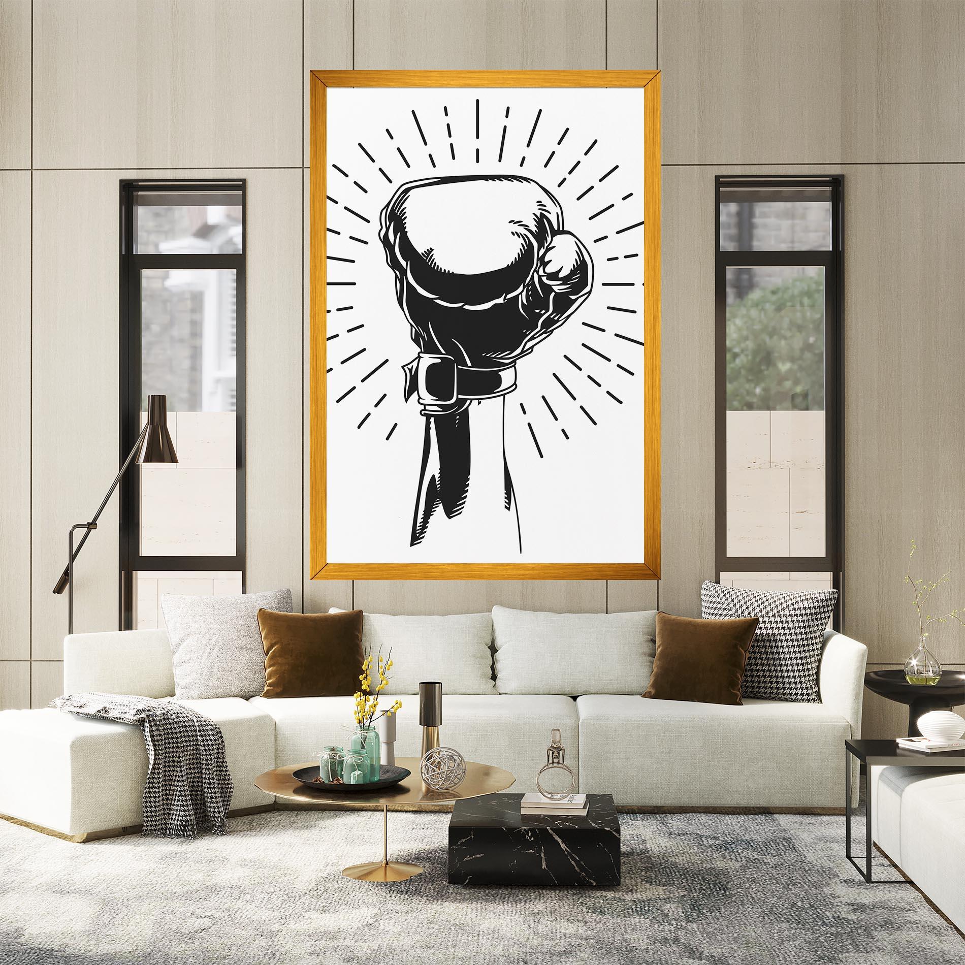 Leinwandbild White Hand Boxing mockup 2