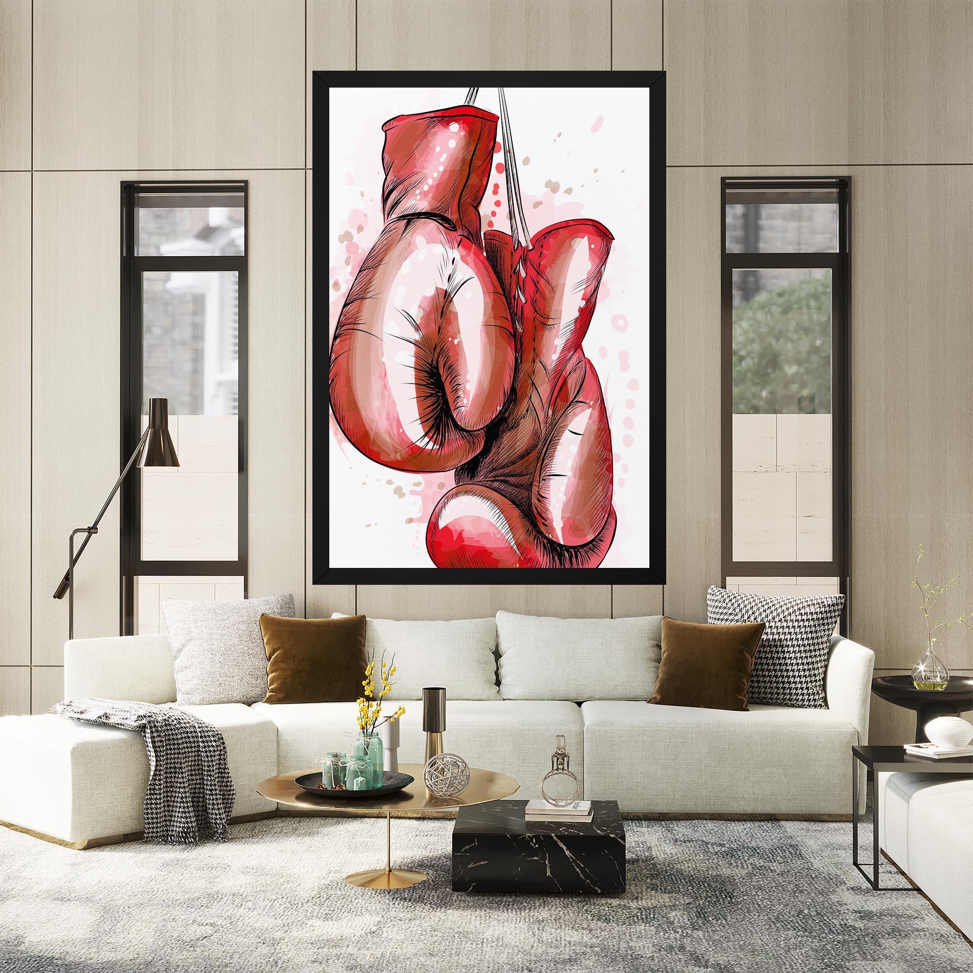 Leinwandbild Red Painted Gloves mockup 2