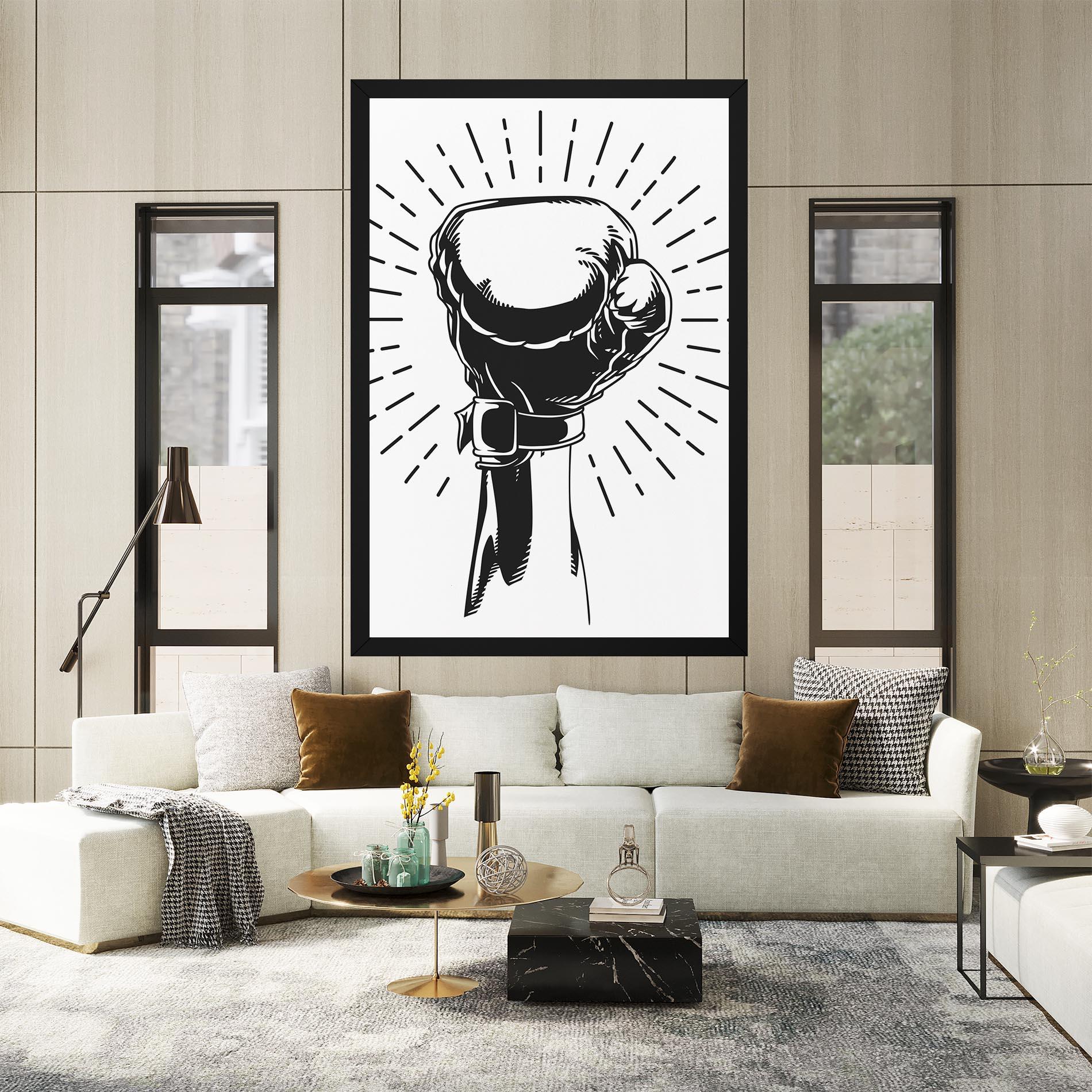 Leinwandbild White Hand Boxing mockup 2