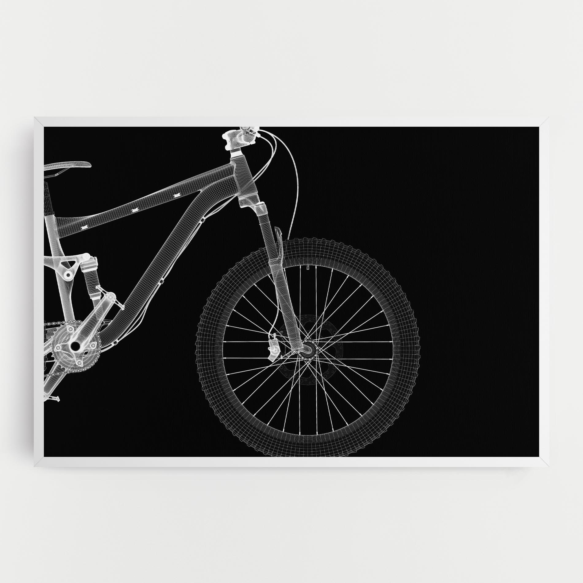 Leinwandbild 3d White Model Bike mockup 0