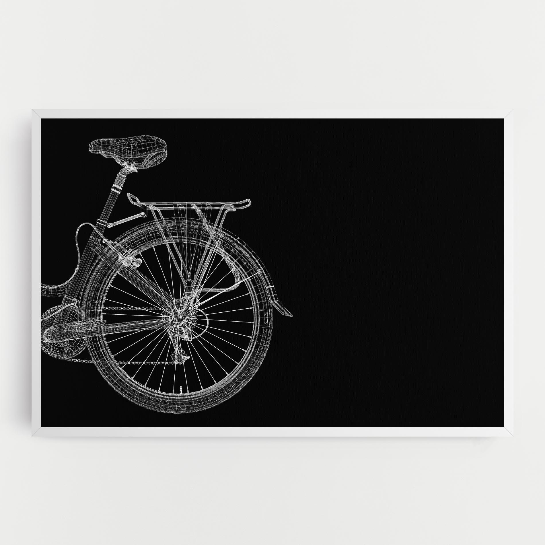 Leinwandbild 3d Wire Model Bike mockup 0