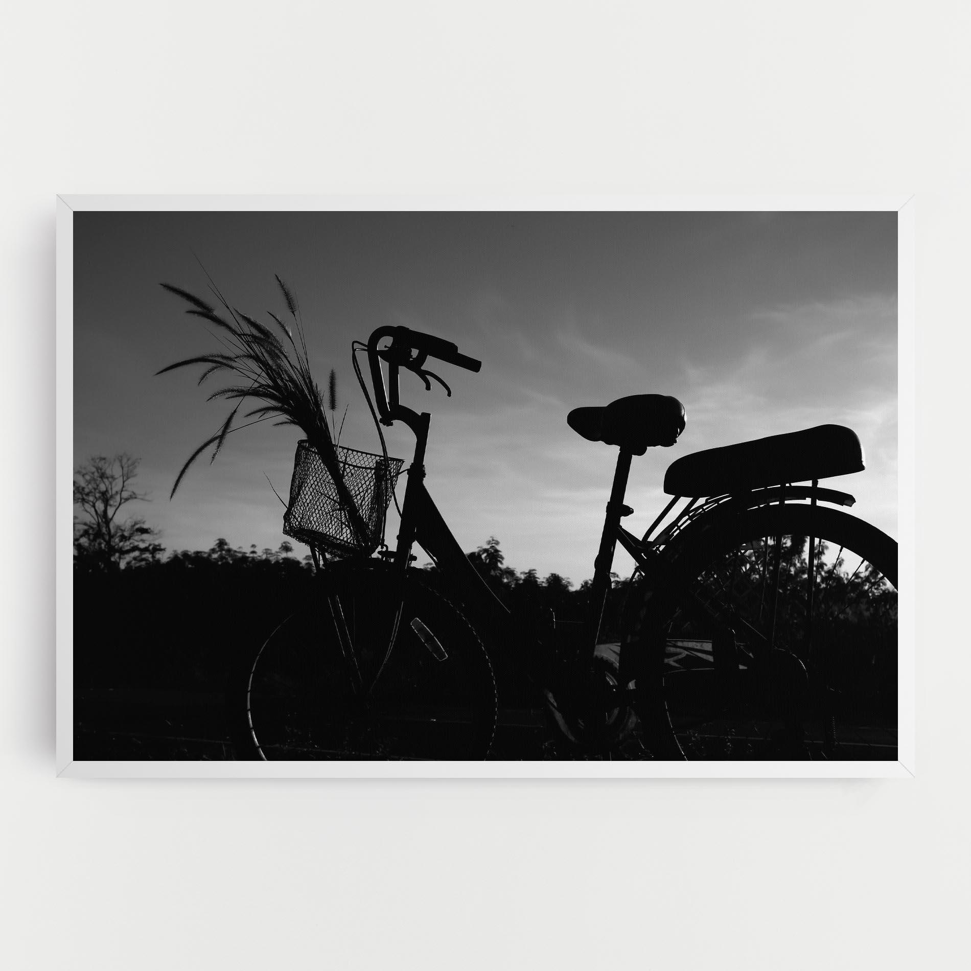 Leinwandbild Black Bike Shilouette mockup 0