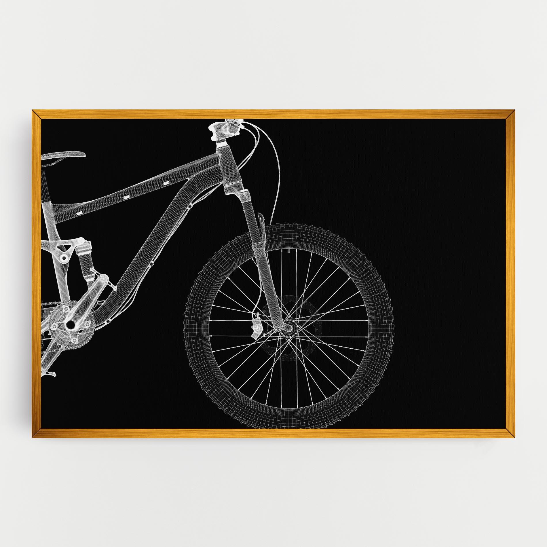 Leinwandbild 3d White Model Bike mockup 0
