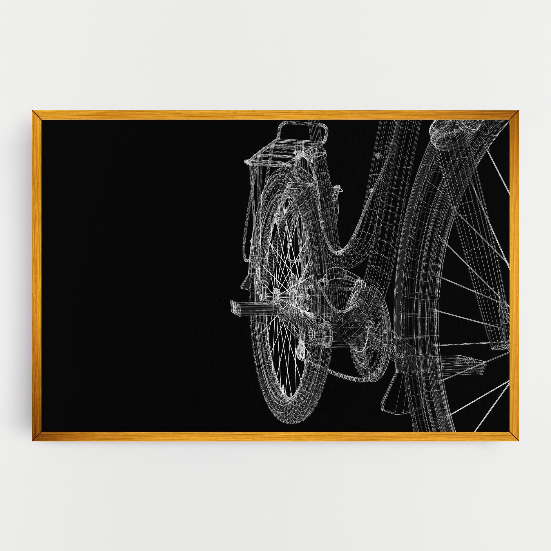 Leinwandbild Bike Wire Model 3d mockup 0