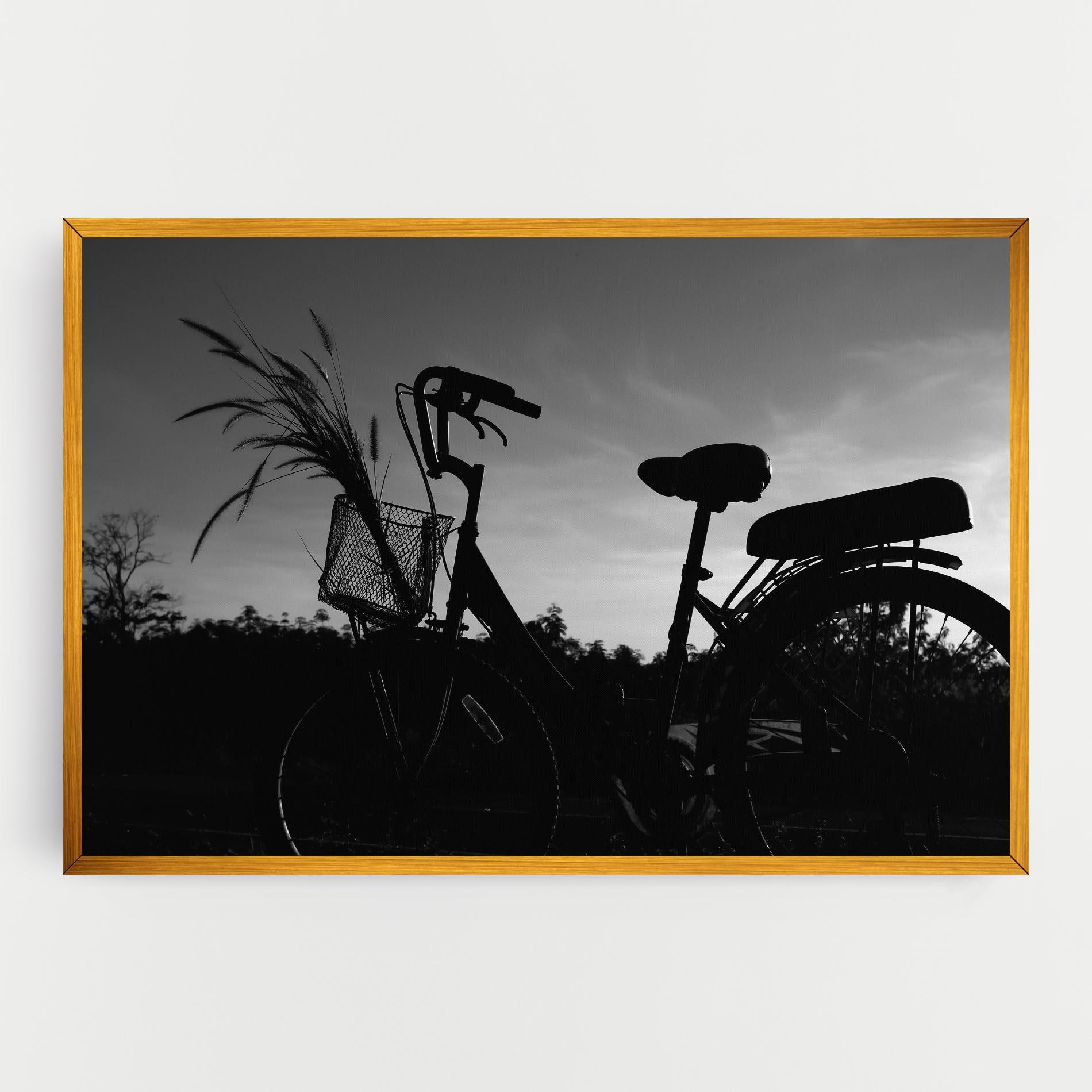 Leinwandbild Black Bike Shilouette mockup 0