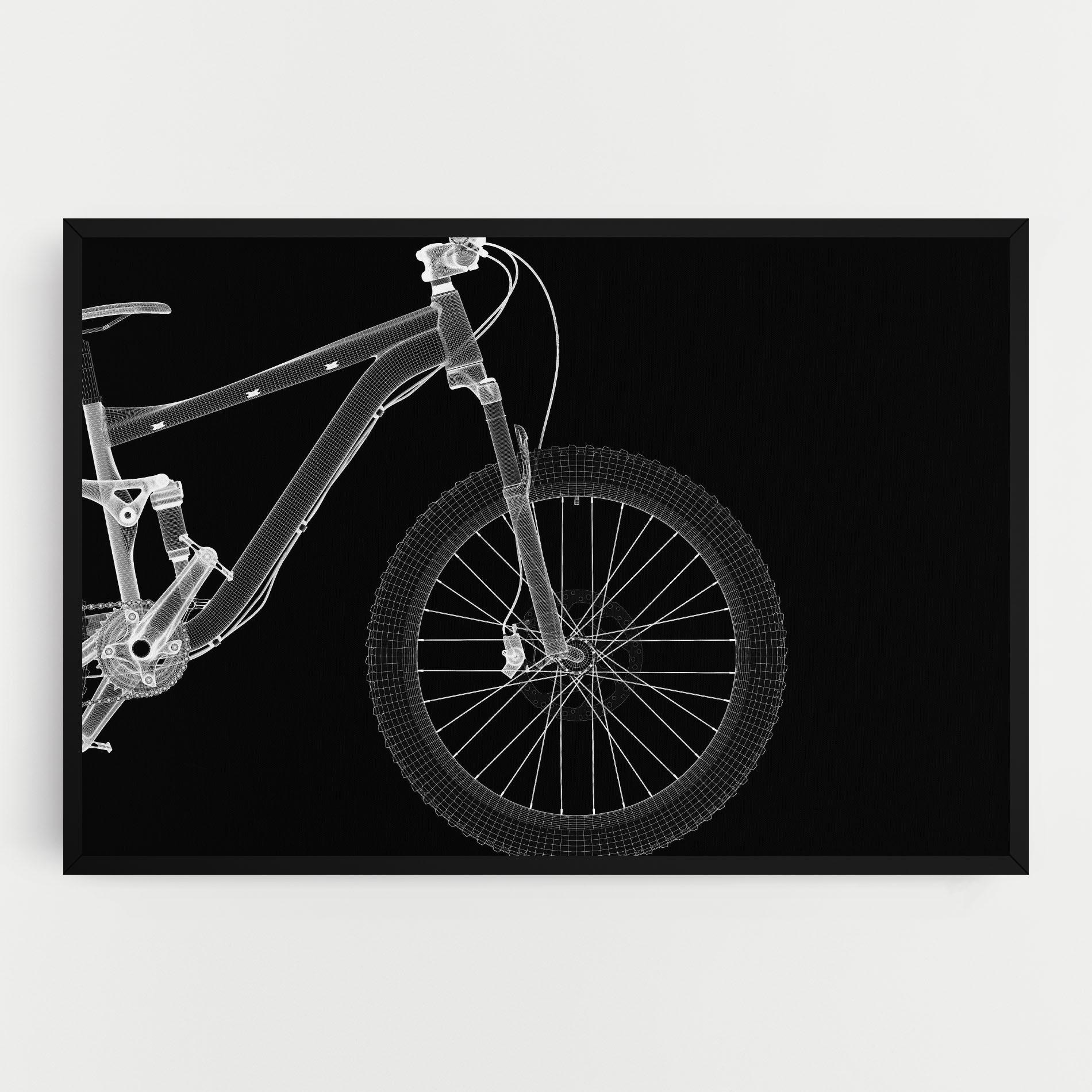 Leinwandbild 3d White Model Bike mockup 0