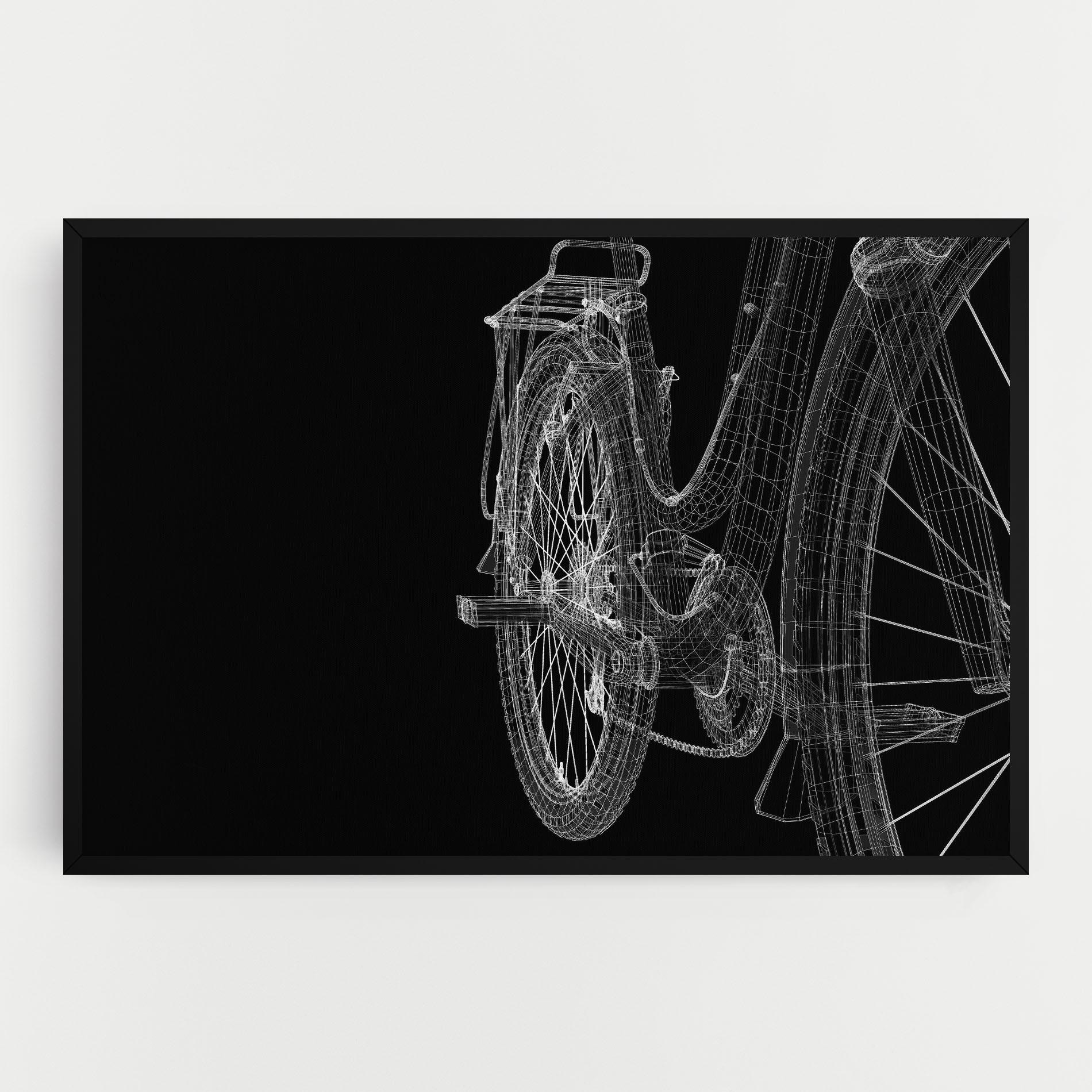 Leinwandbild Bike Wire Model 3d mockup 0