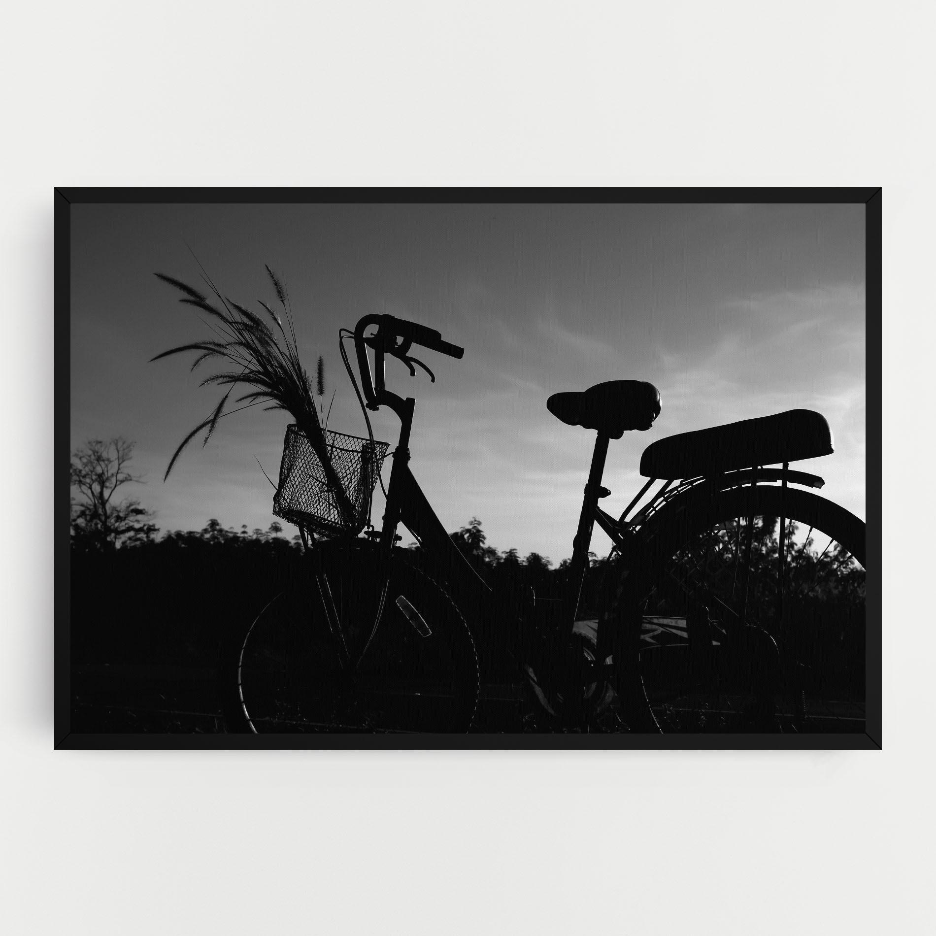 Leinwandbild Black Bike Shilouette mockup 0