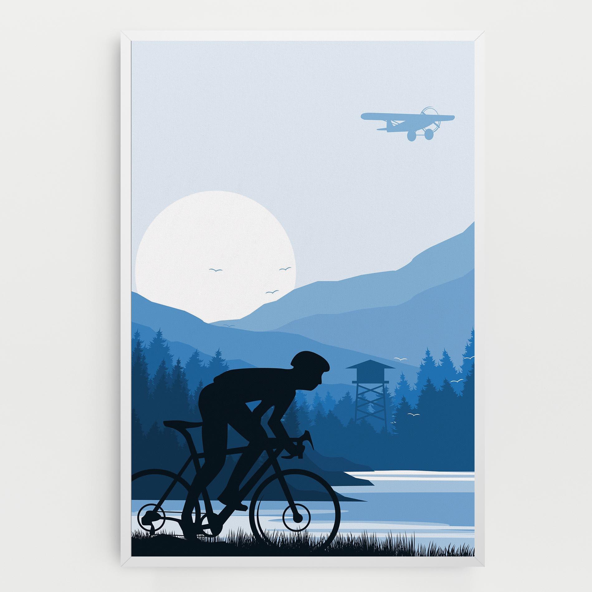 Leinwandbild Blue Light Bike mockup 0