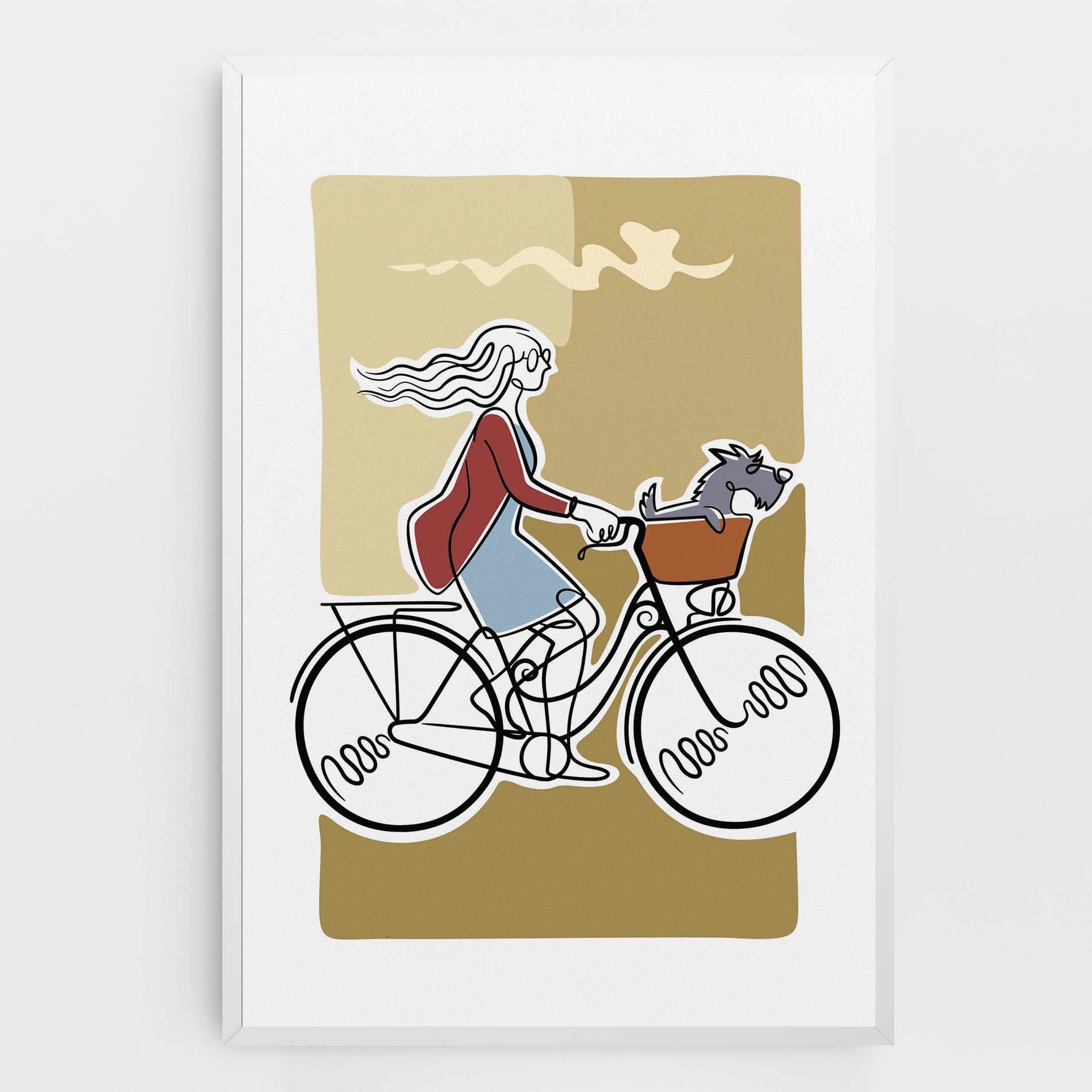 Leinwandbild Dog On Bike mockup 0