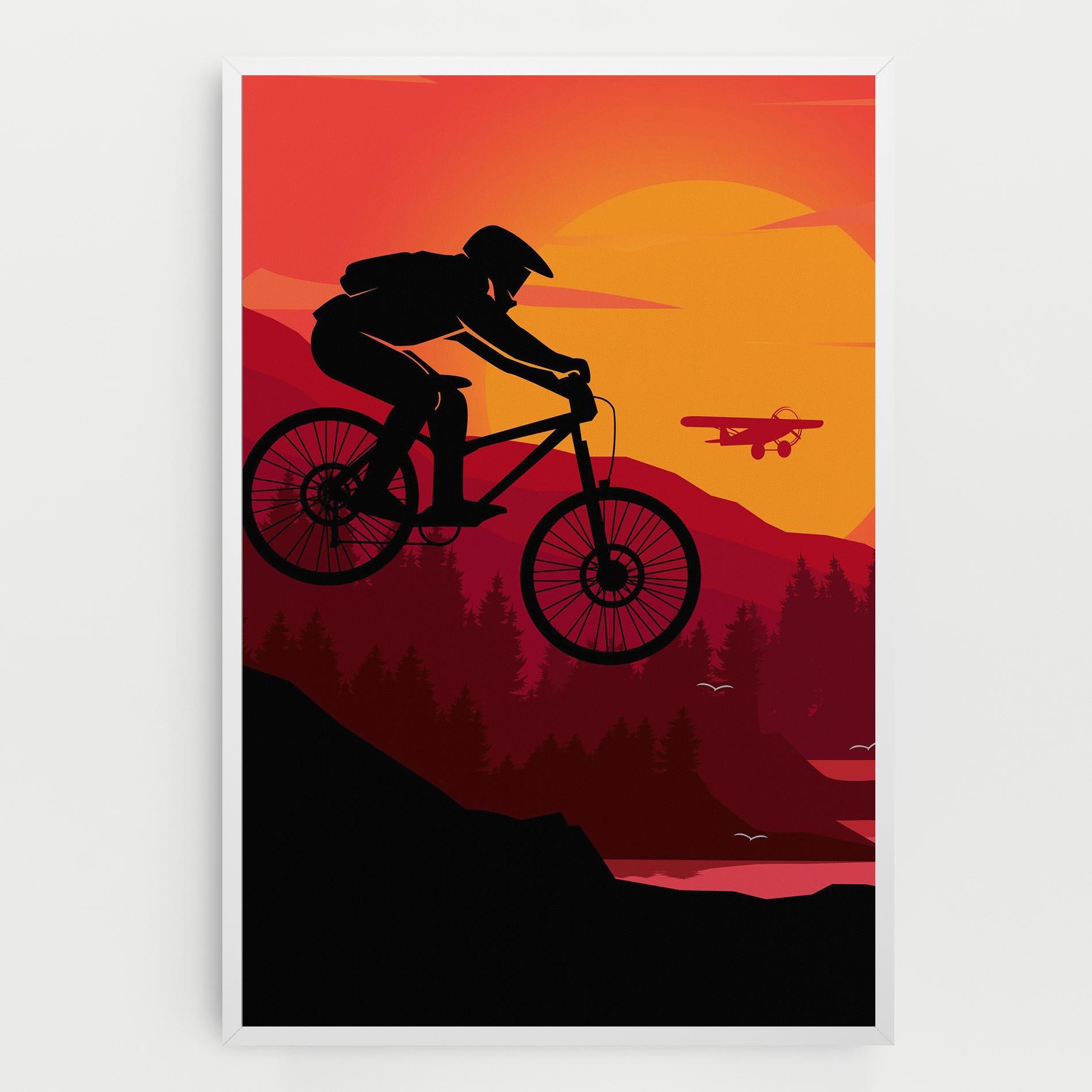 Leinwandbild Mountain Bike Sunset mockup 0