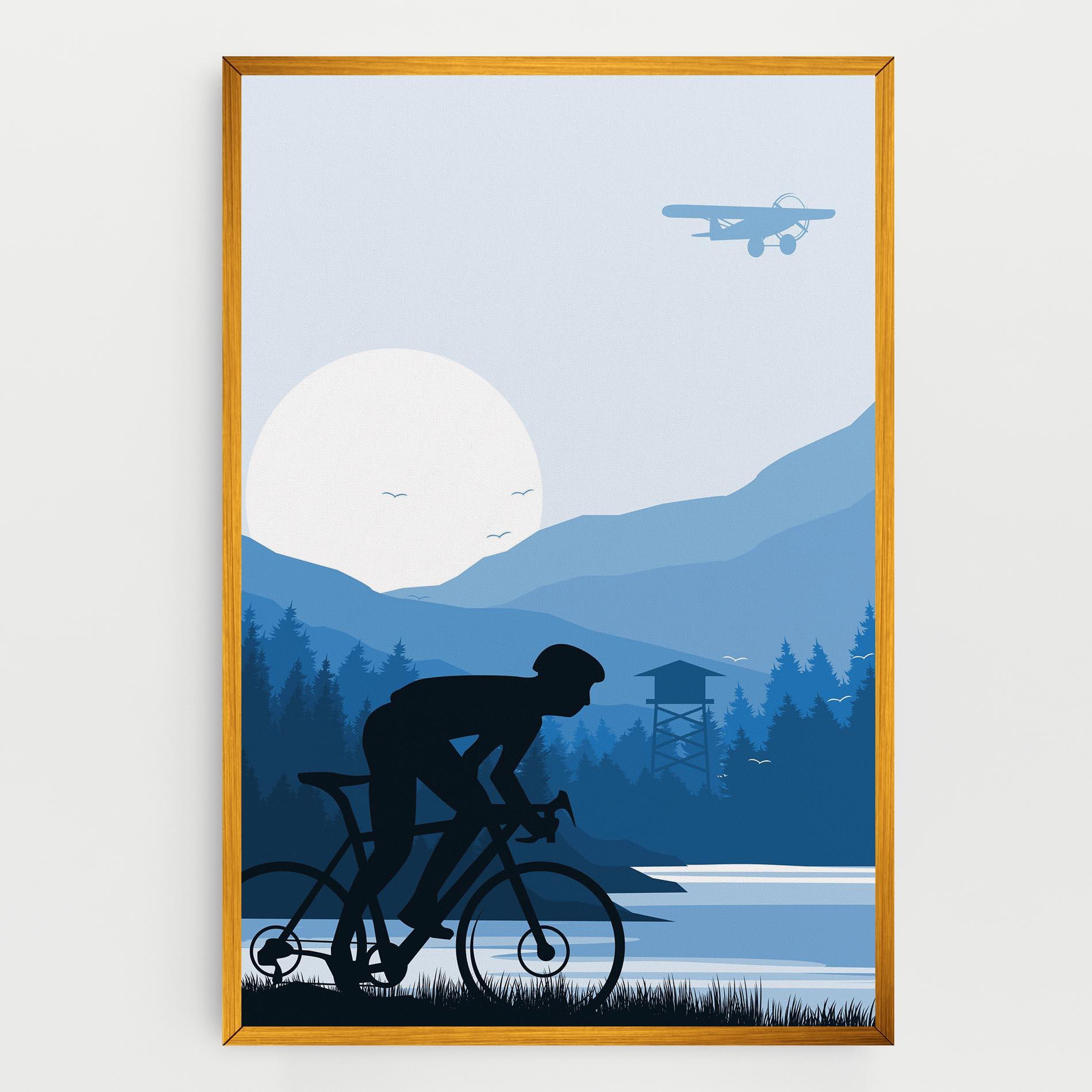 Leinwandbild Blue Light Bike mockup 0