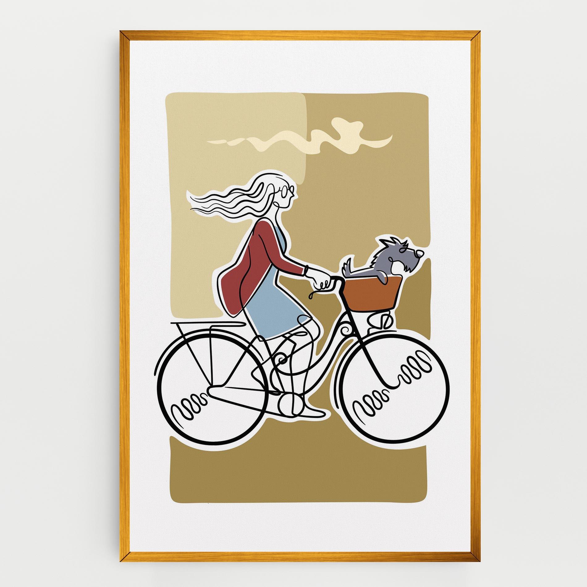 Leinwandbild Dog On Bike mockup 0