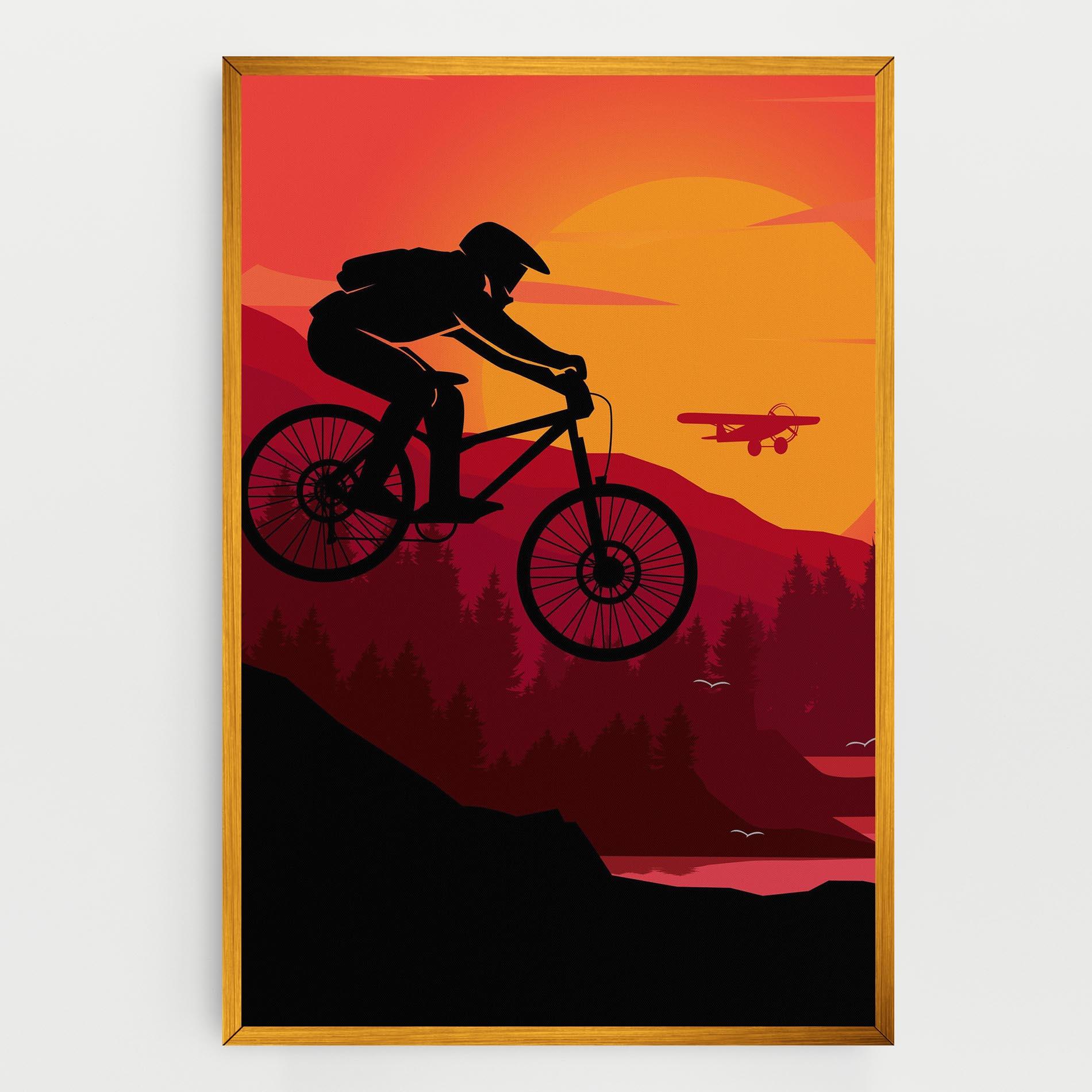 Leinwandbild Mountain Bike Sunset mockup 0