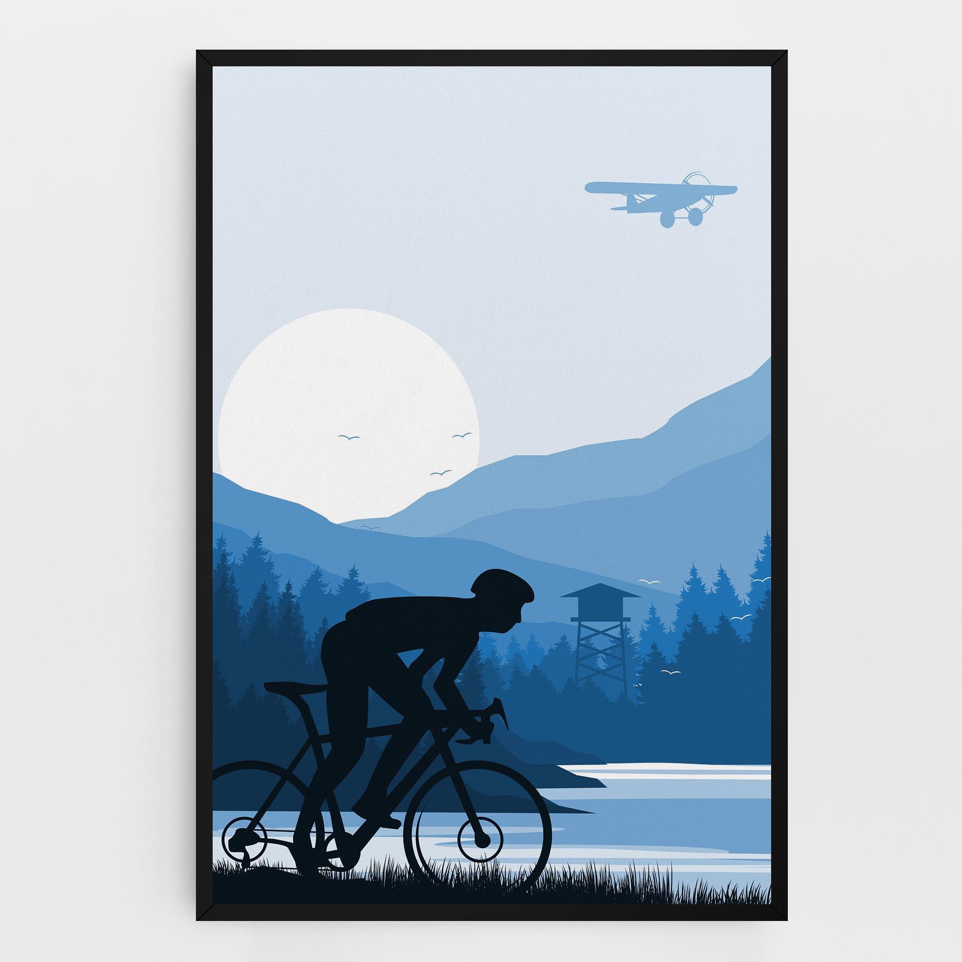 Leinwandbild Blue Light Bike mockup 0