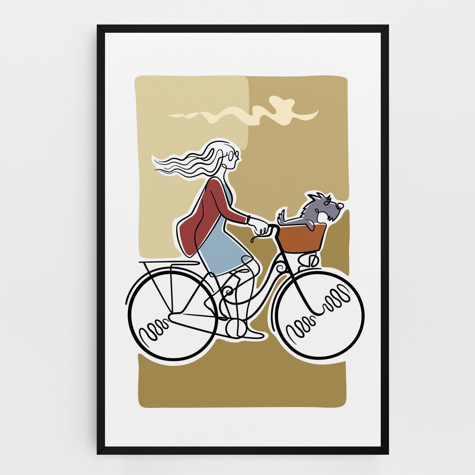 Leinwandbild Dog On Bike mockup 0