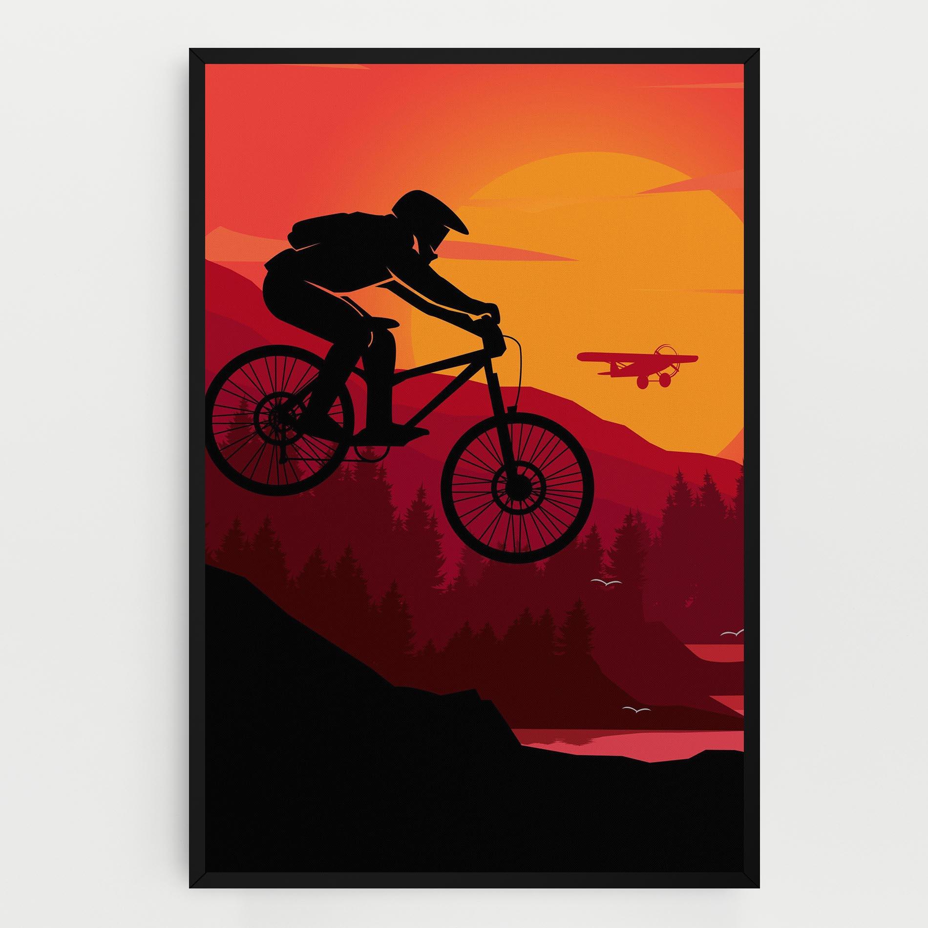 Leinwandbild Mountain Bike Sunset mockup 0