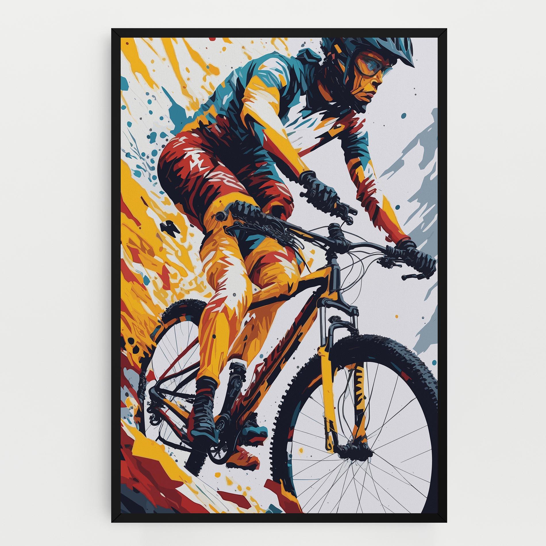 Leinwandbild Yellow Bike Art mockup 0