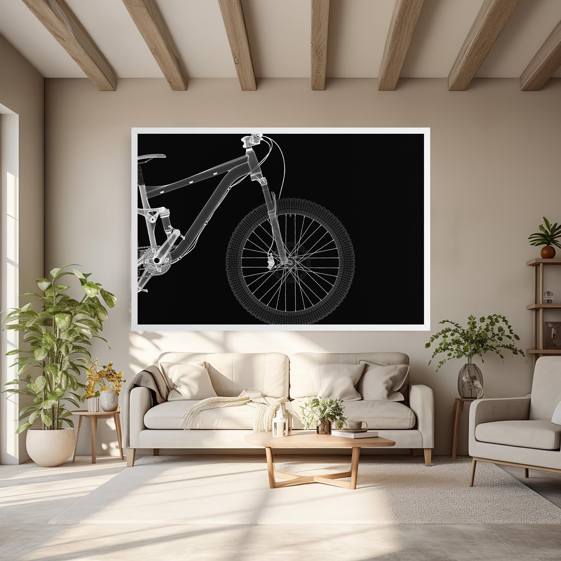 Leinwandbild 3d White Model Bike mockup 6
