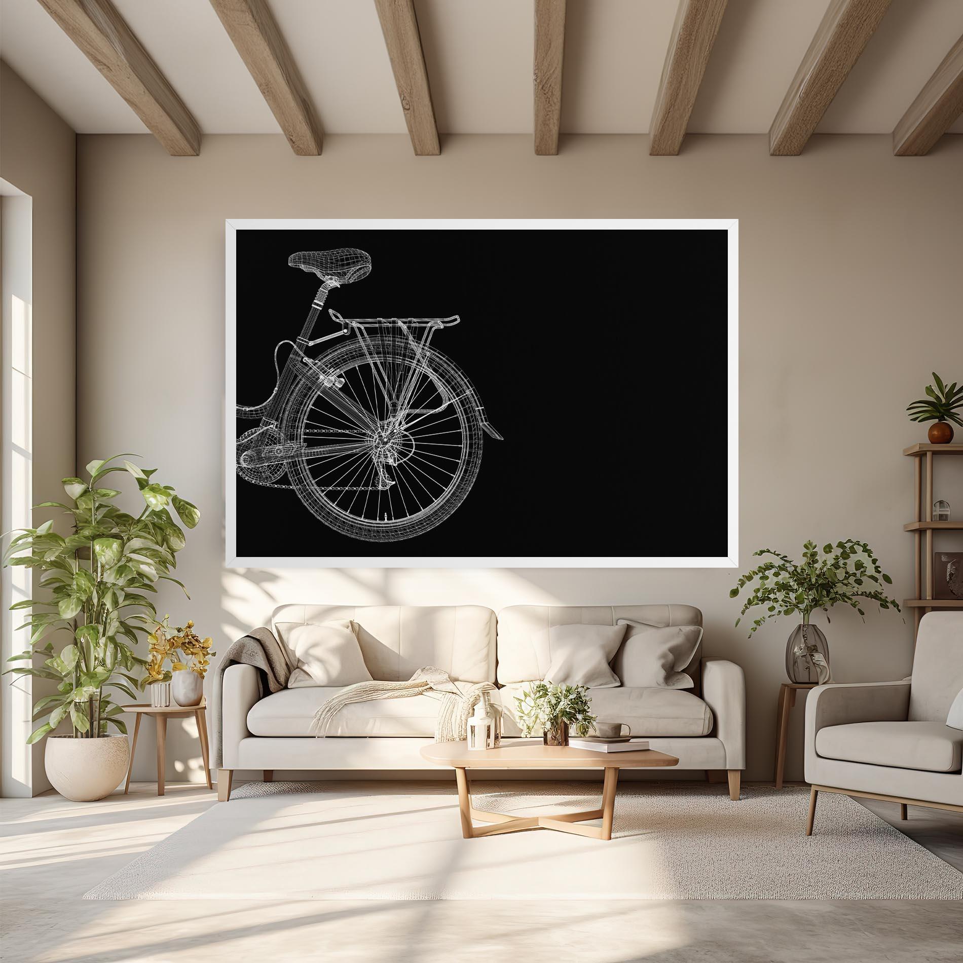 Leinwandbild 3d Wire Model Bike mockup 6