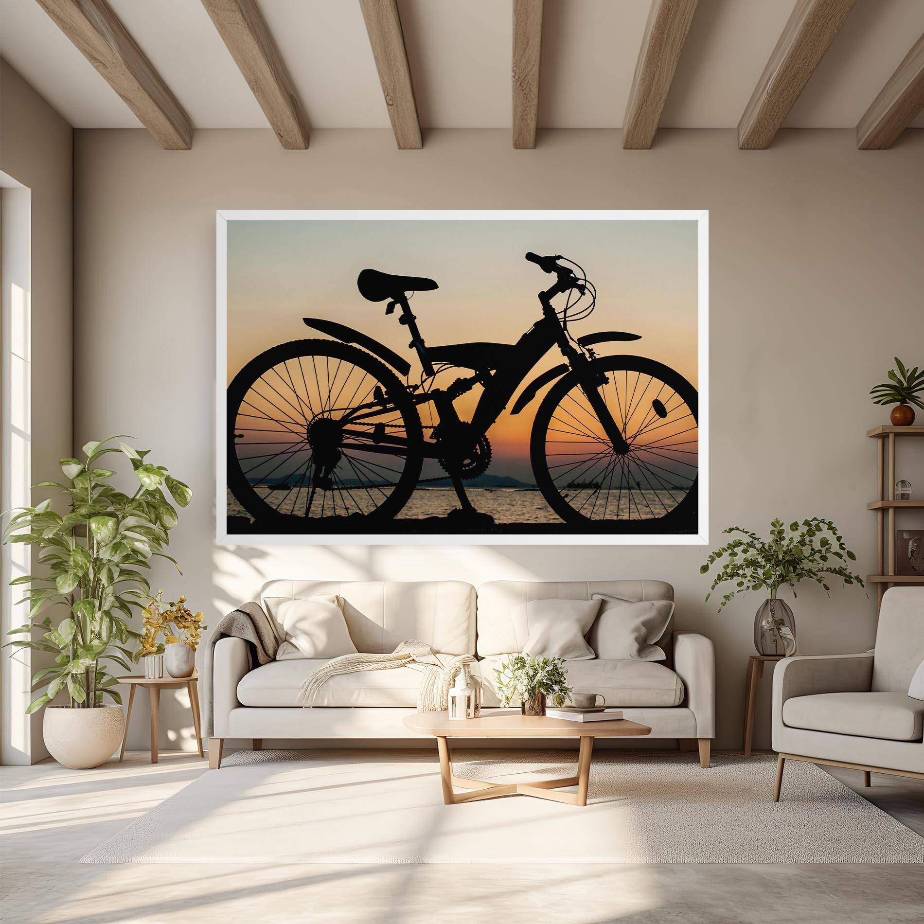Leinwandbild Beautiful Mtb Shilouette mockup 6