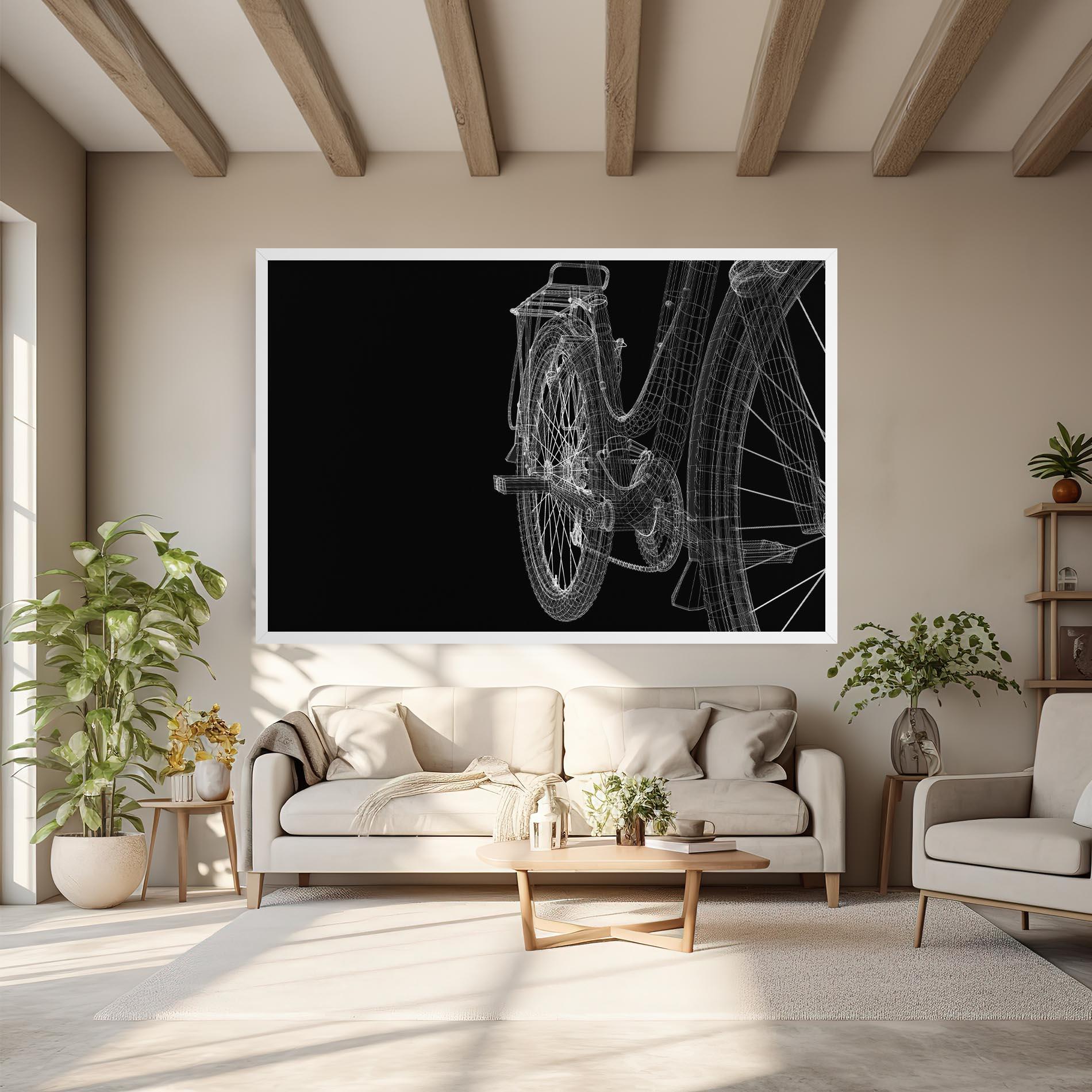 Leinwandbild Bike Wire Model 3d mockup 6