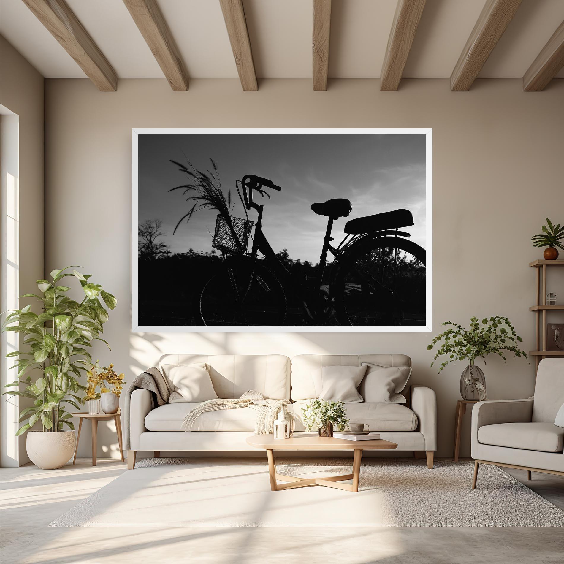 Leinwandbild Black Bike Shilouette mockup 6