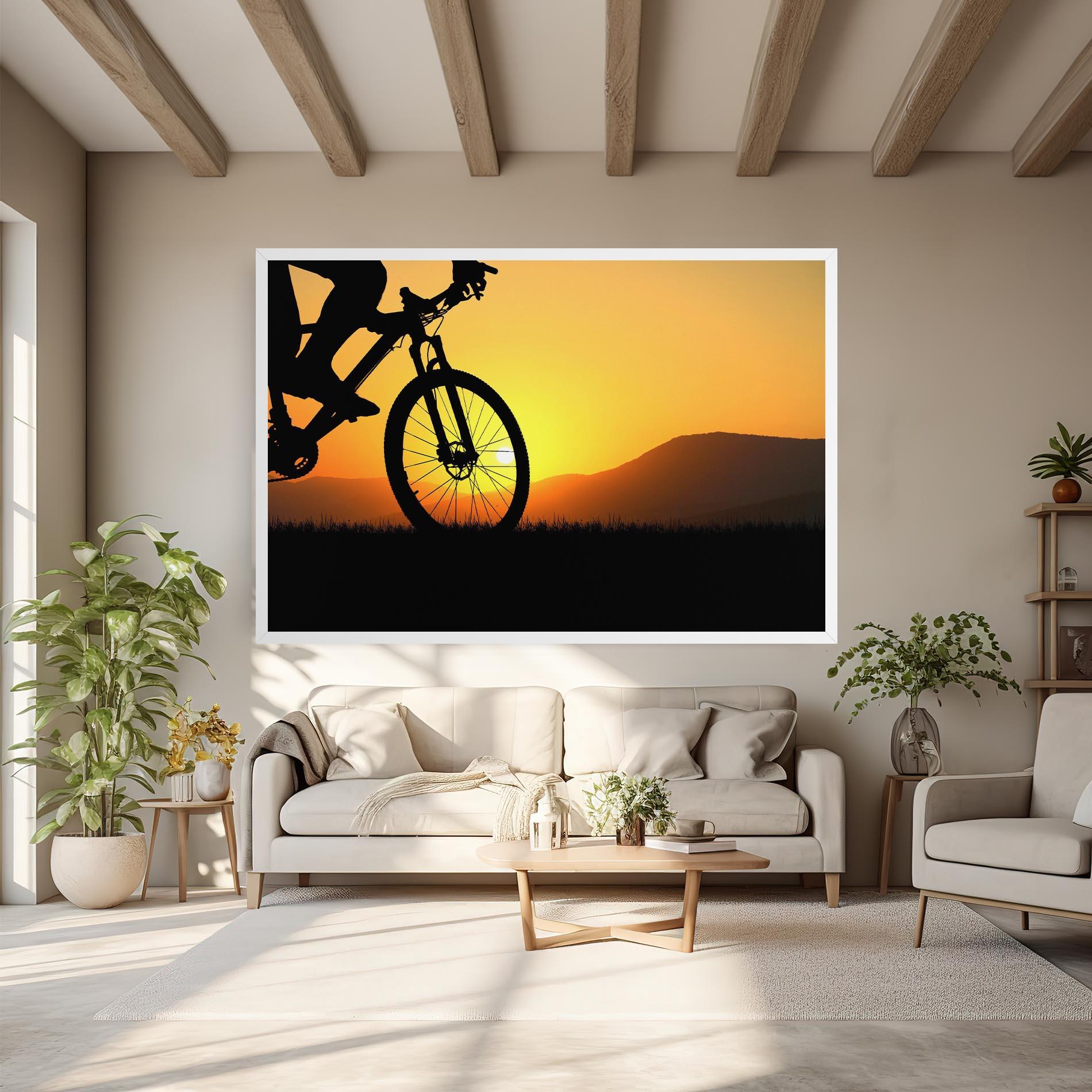 Leinwandbild Mtb Silhouette View mockup 6