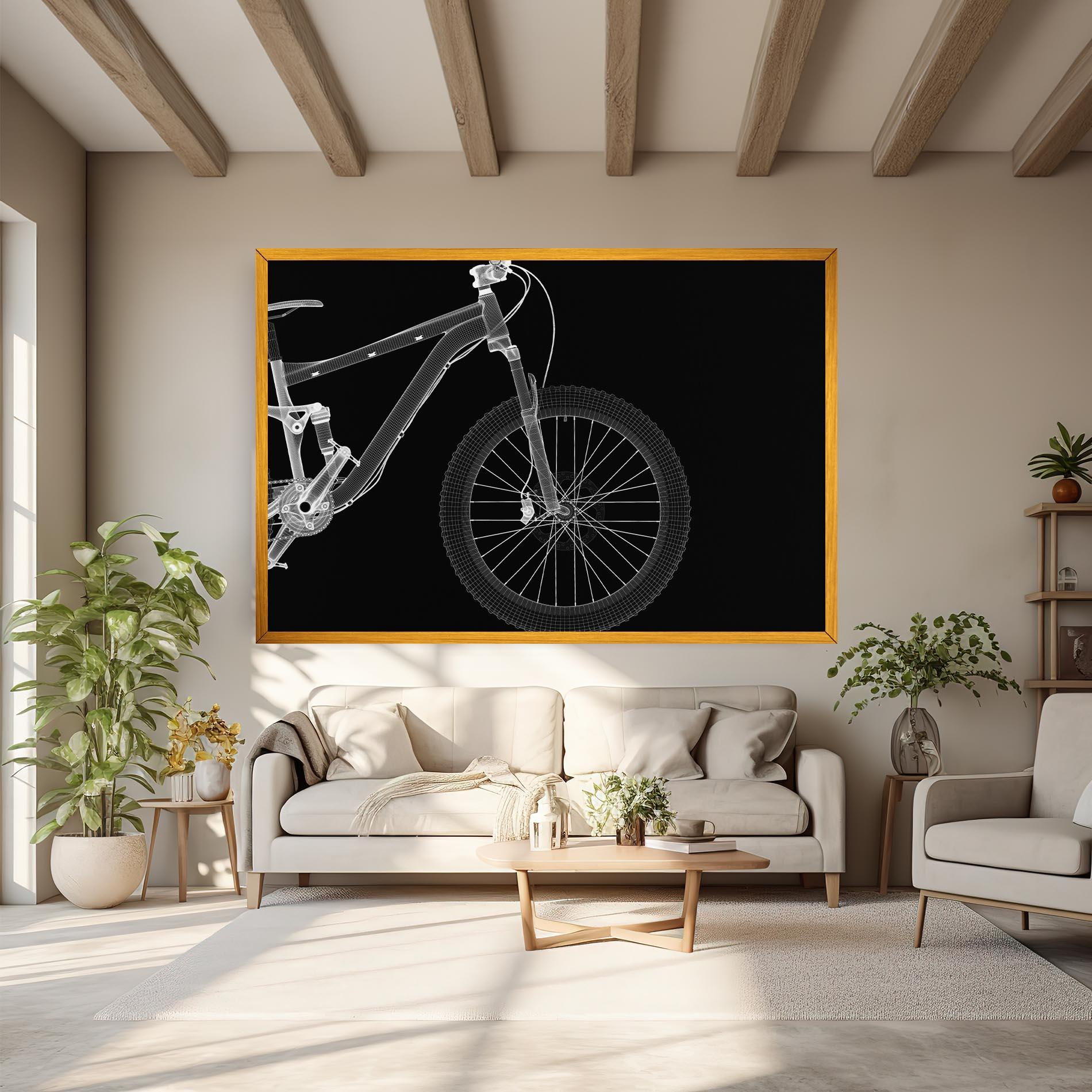 Leinwandbild 3d White Model Bike mockup 6