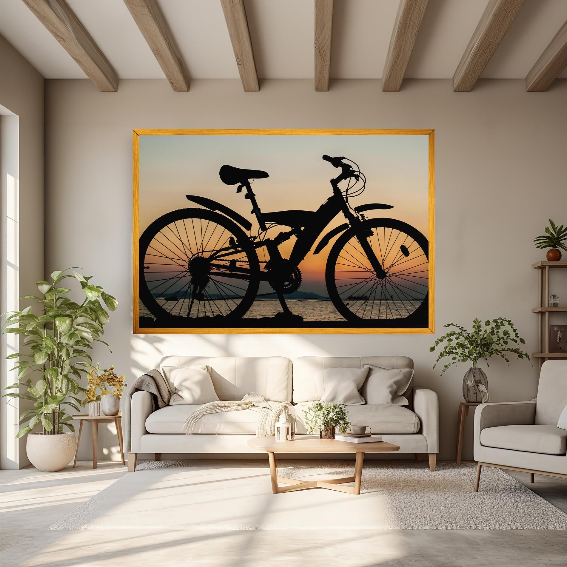 Leinwandbild Beautiful Mtb Shilouette mockup 6