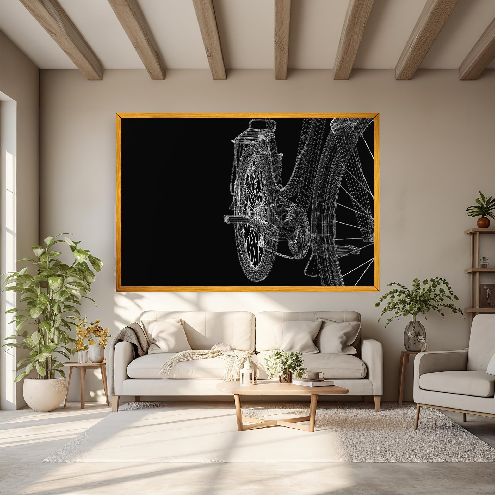 Leinwandbild Bike Wire Model 3d mockup 6