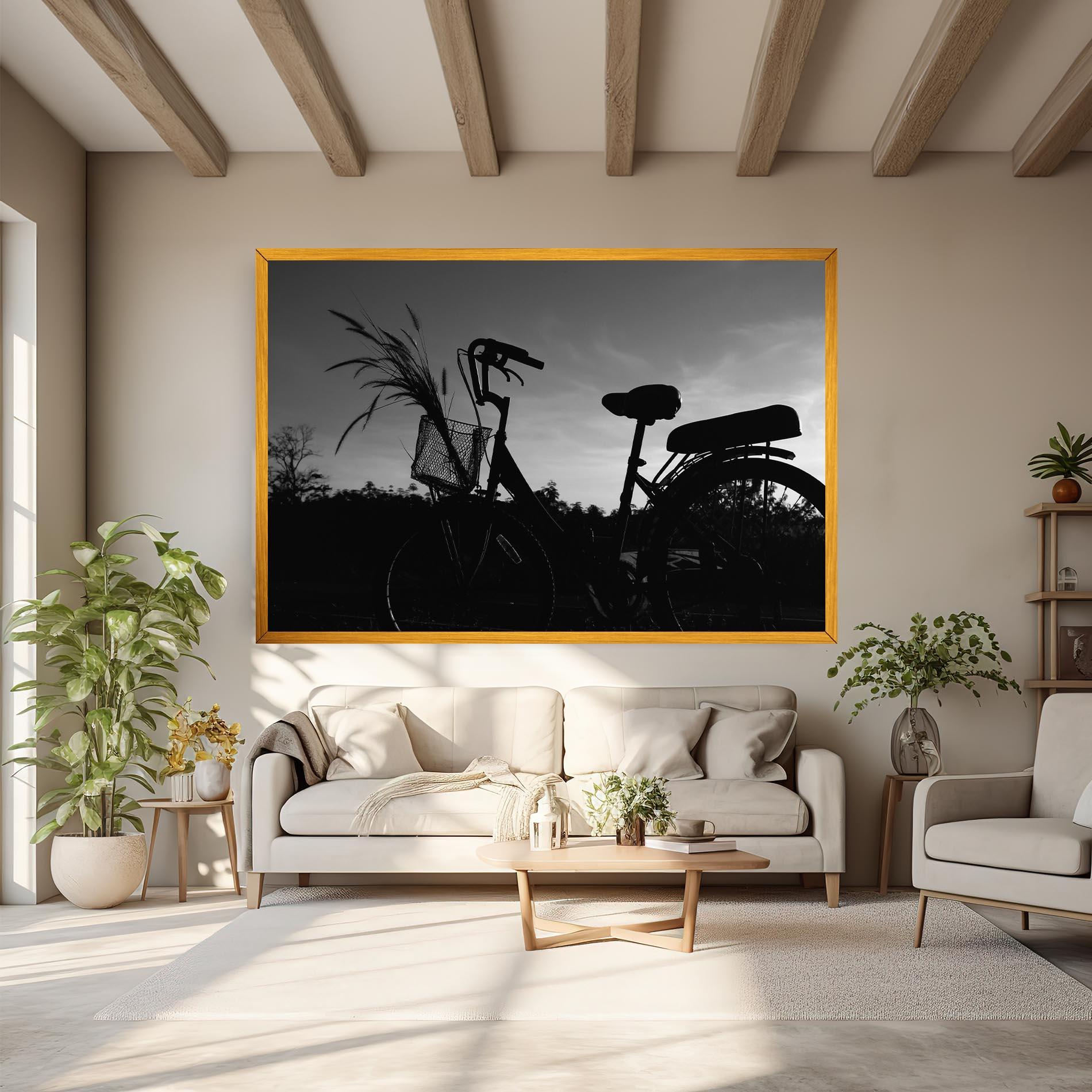 Leinwandbild Black Bike Shilouette mockup 6