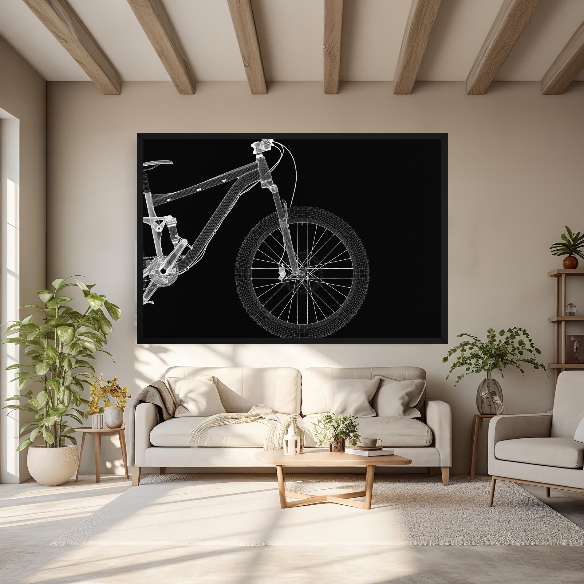 Leinwandbild 3d White Model Bike mockup 6